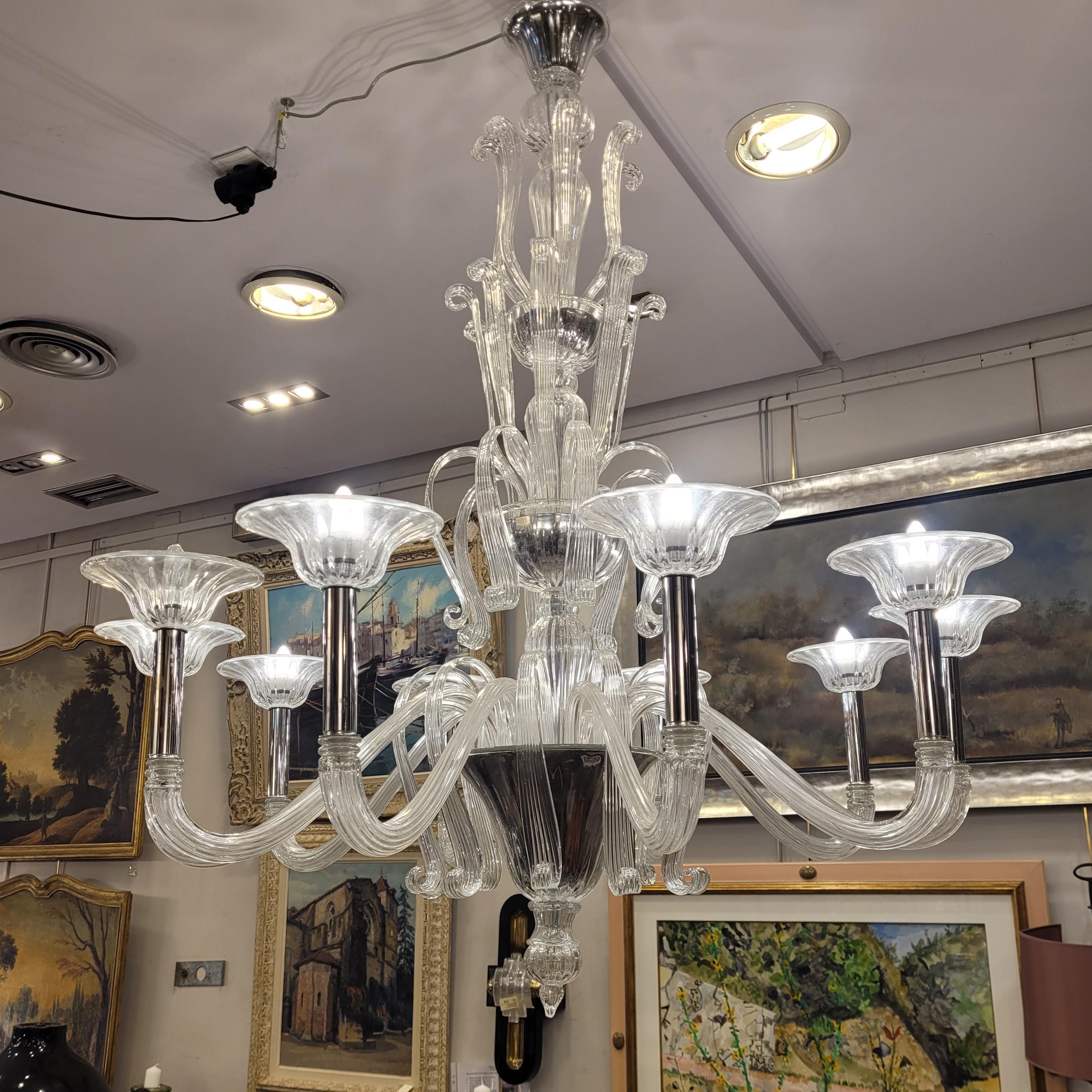 Lampada da soffitto / lampadario bianco Barovier&Toso di Murano, vetro soffiato In condizioni ottime in vendita a Valladolid, ES