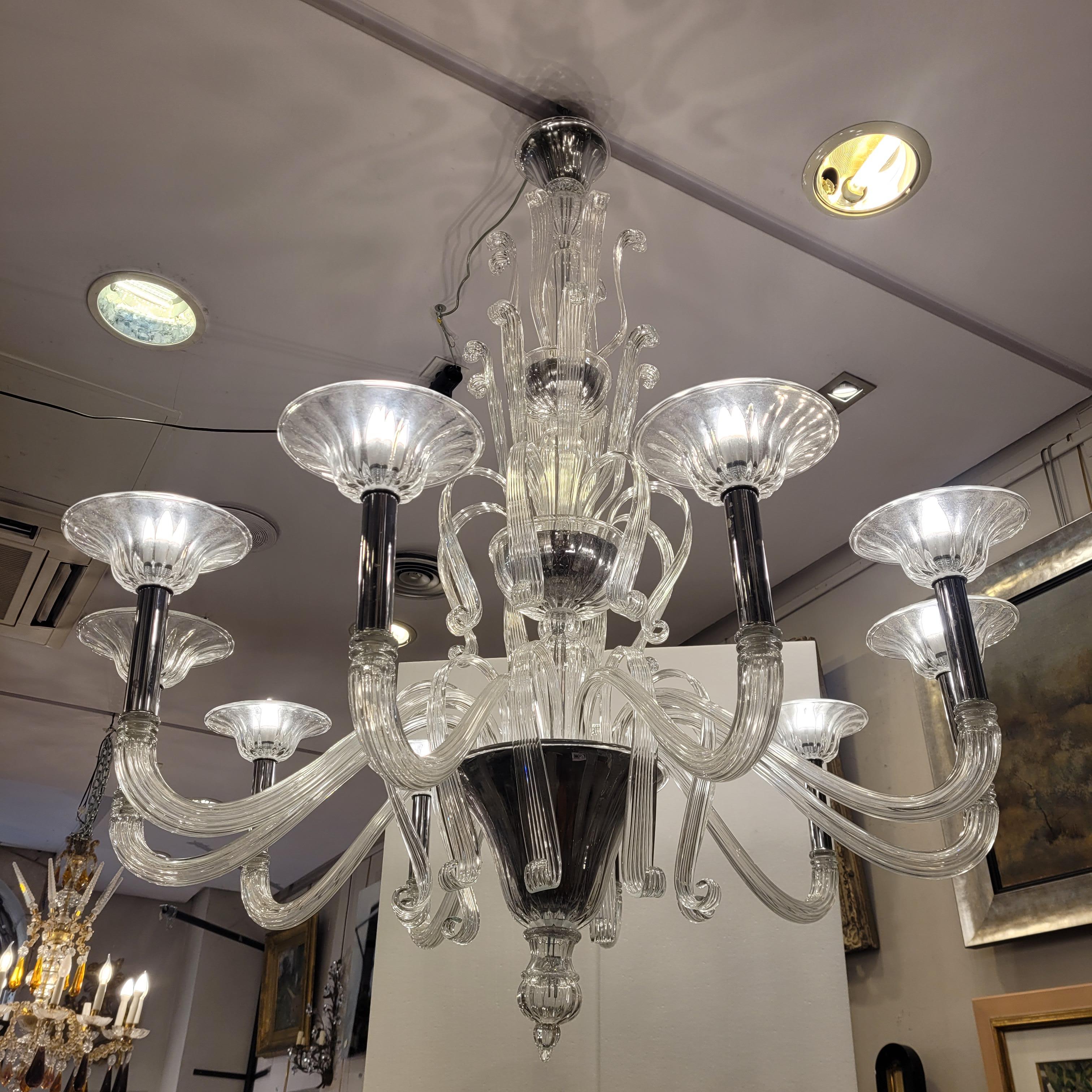 Lampada da soffitto / lampadario bianco Barovier&Toso di Murano, vetro soffiato in vendita 1
