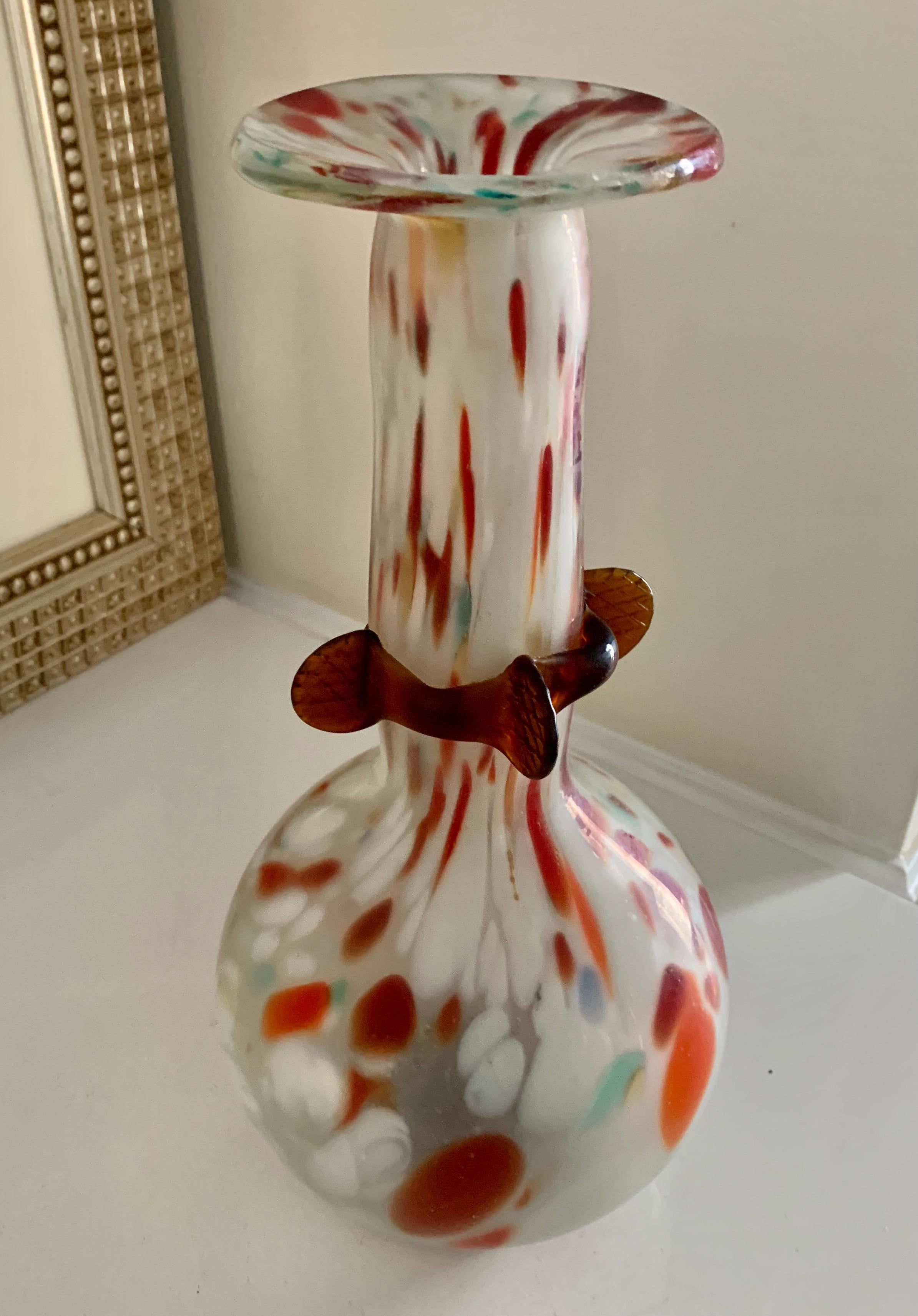 Murano Battuto Glass Vase In Good Condition For Sale In Los Angeles, CA