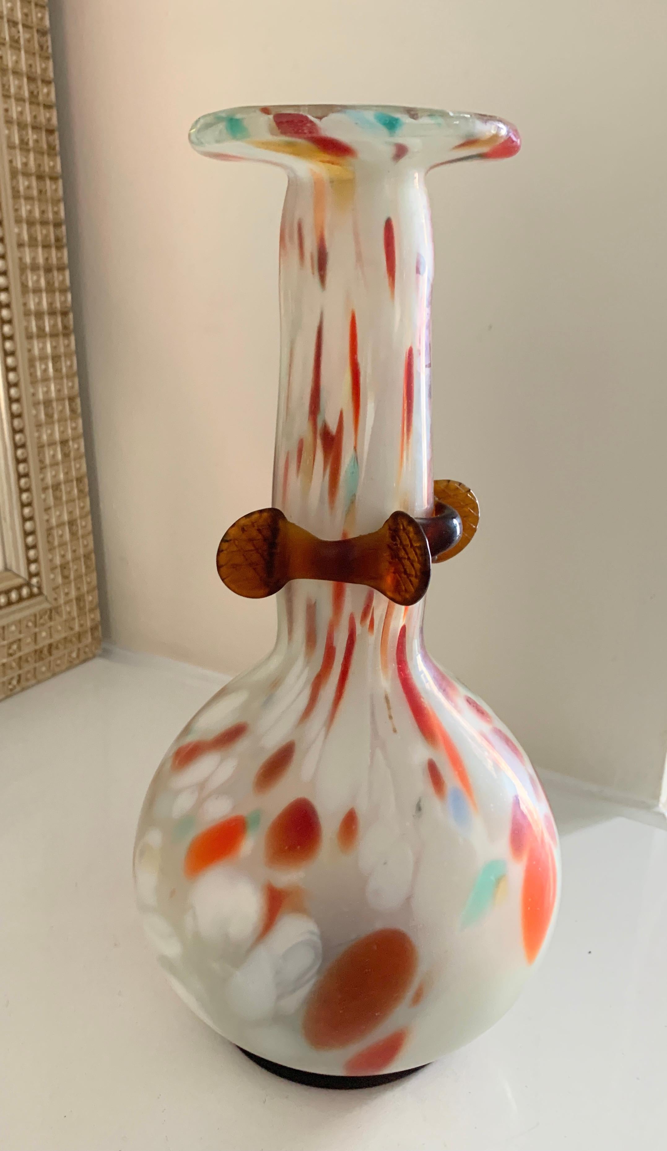 20th Century Murano Battuto Glass Vase For Sale