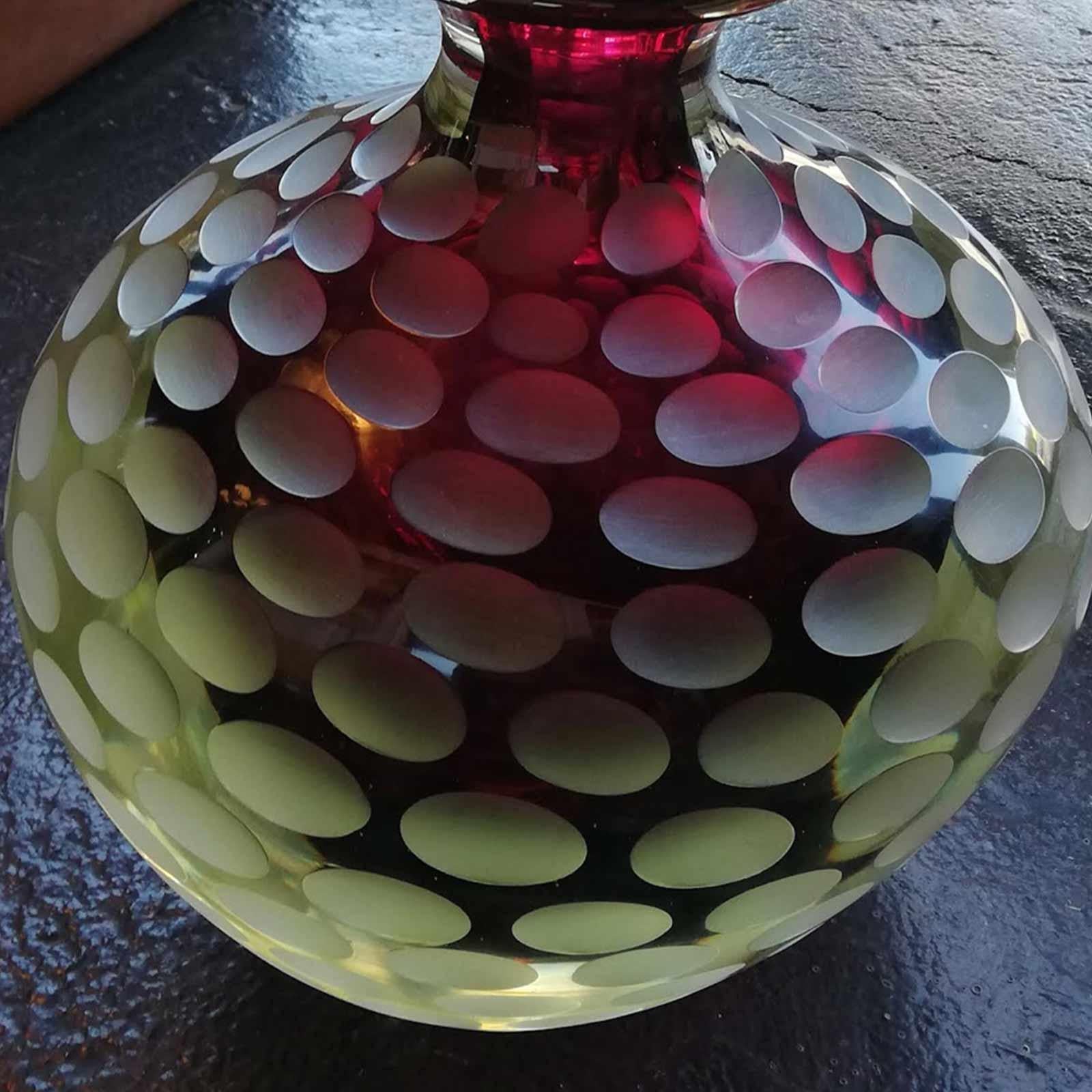Murano Battuto Glass Stoppered Bottle by Romano Dona In Good Condition In Los Angeles, CA