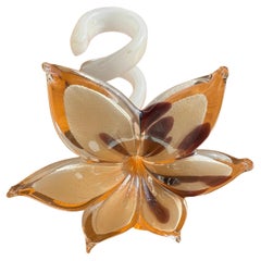 Murano Beige Handblown Flower 5.5"