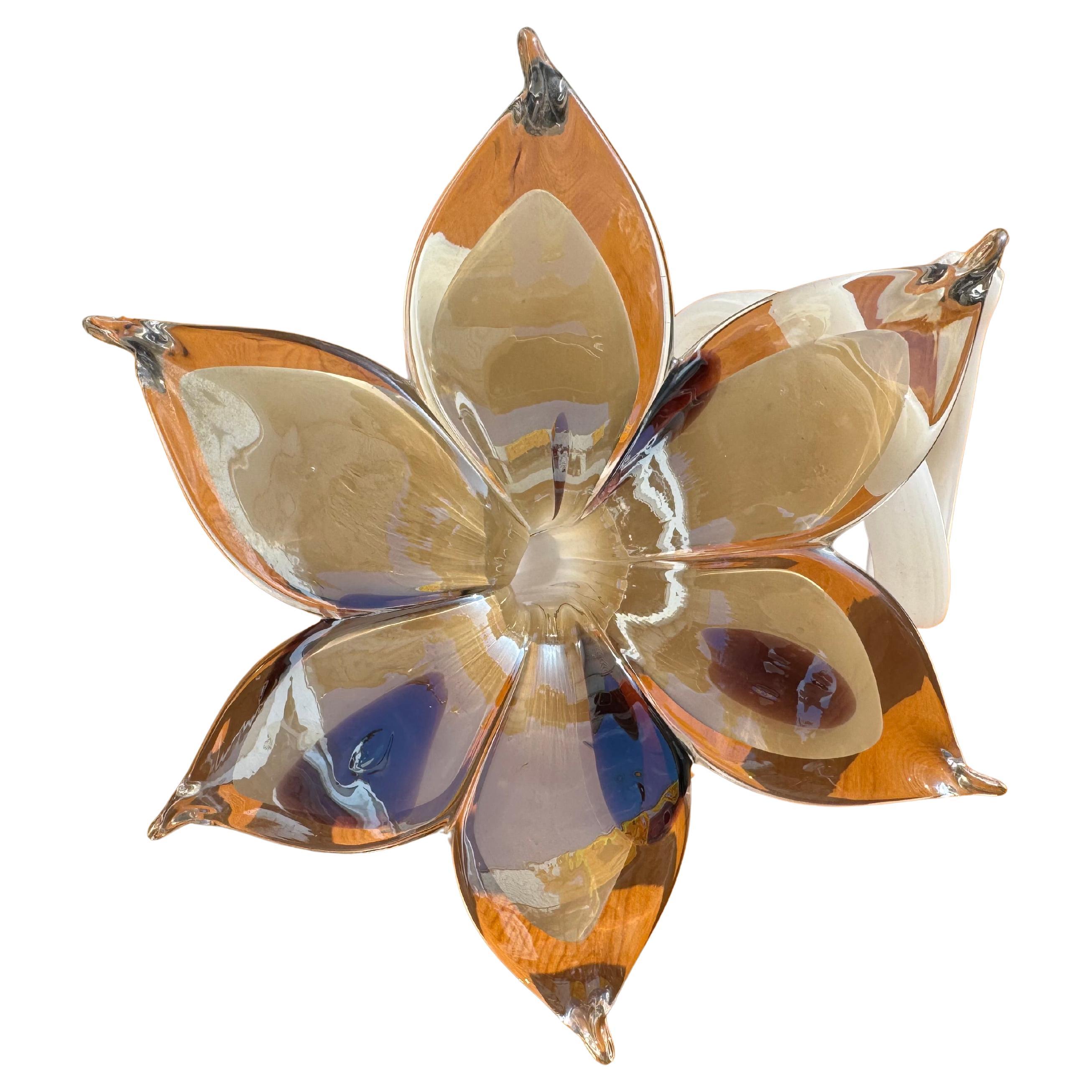 Murano Beige Handblown Flower