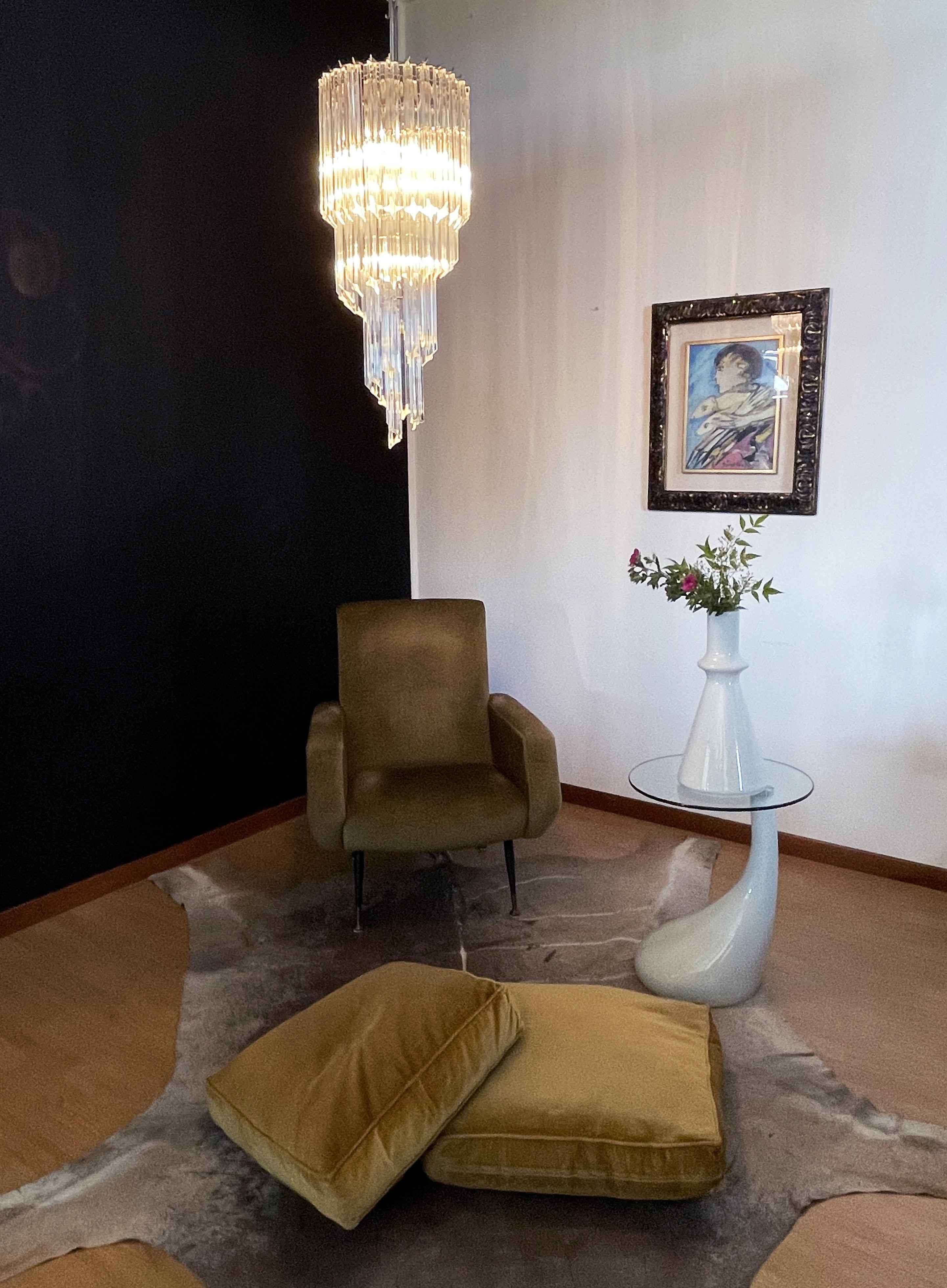 Grand lustre de Murano à la manière de Venini, 54 prismes Quadriedri en vente 4