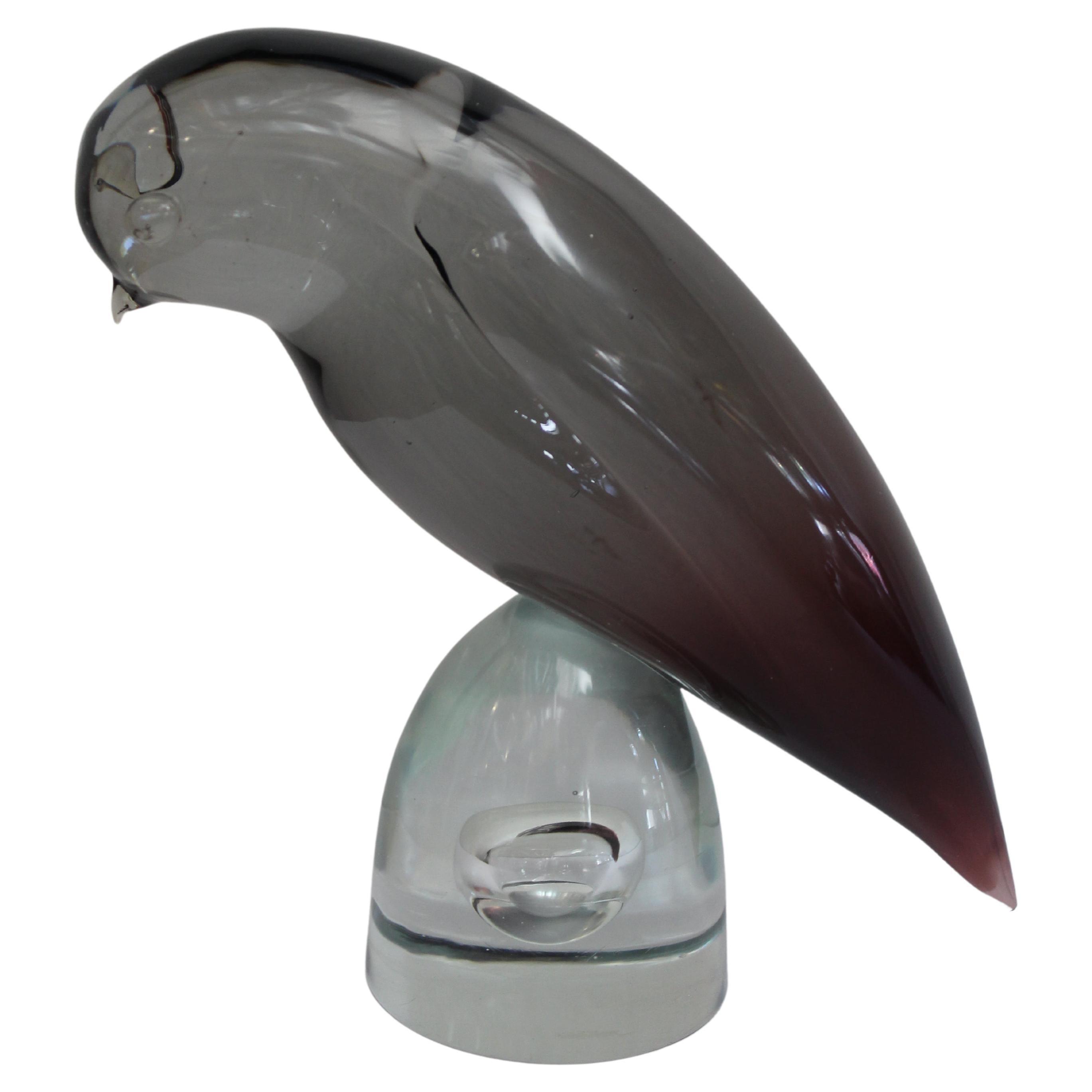 Murano Bird on Bullet Stand For Sale