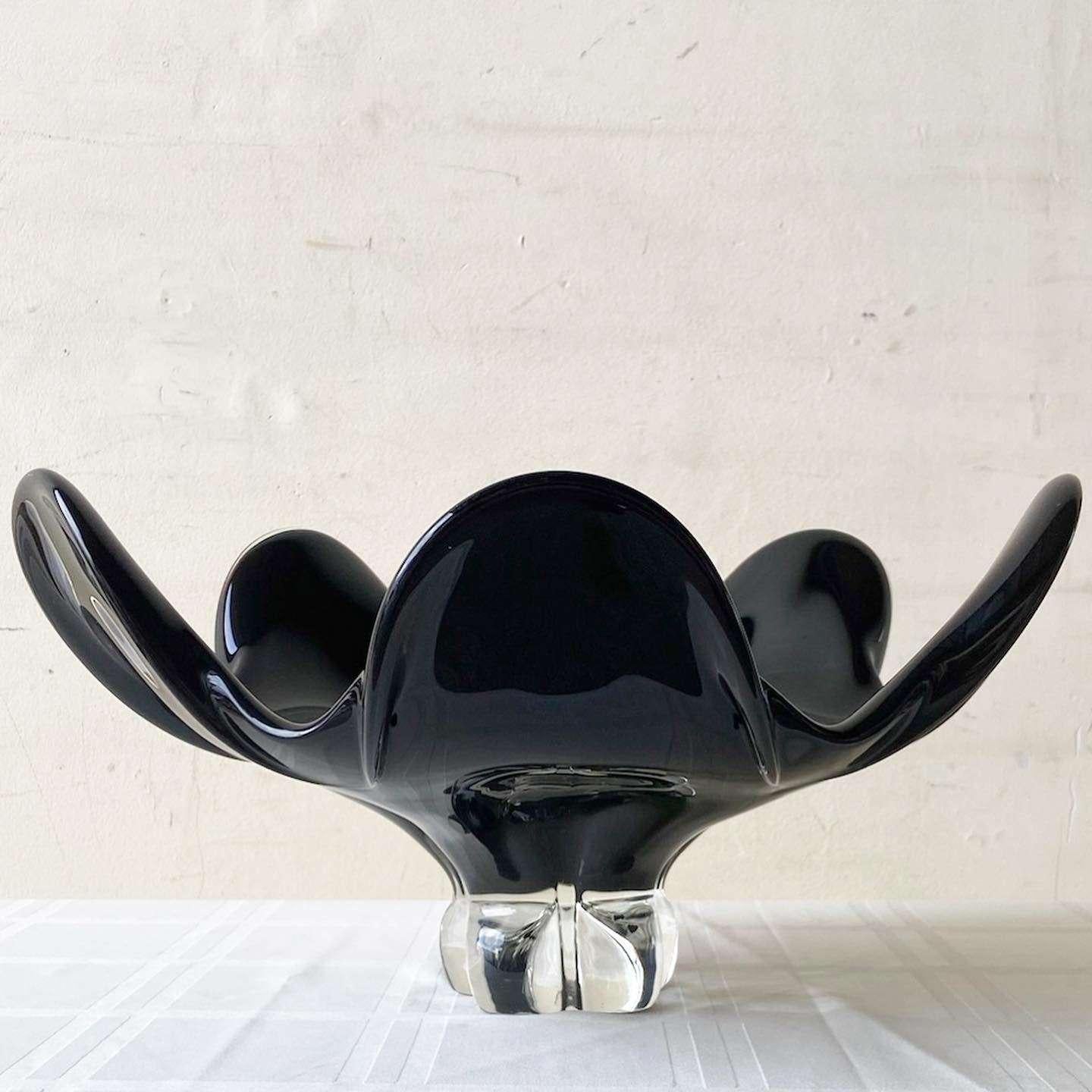 Murano Glass Murano Black Amethyst Glass Bowl by Seguso for Oggetti For Sale
