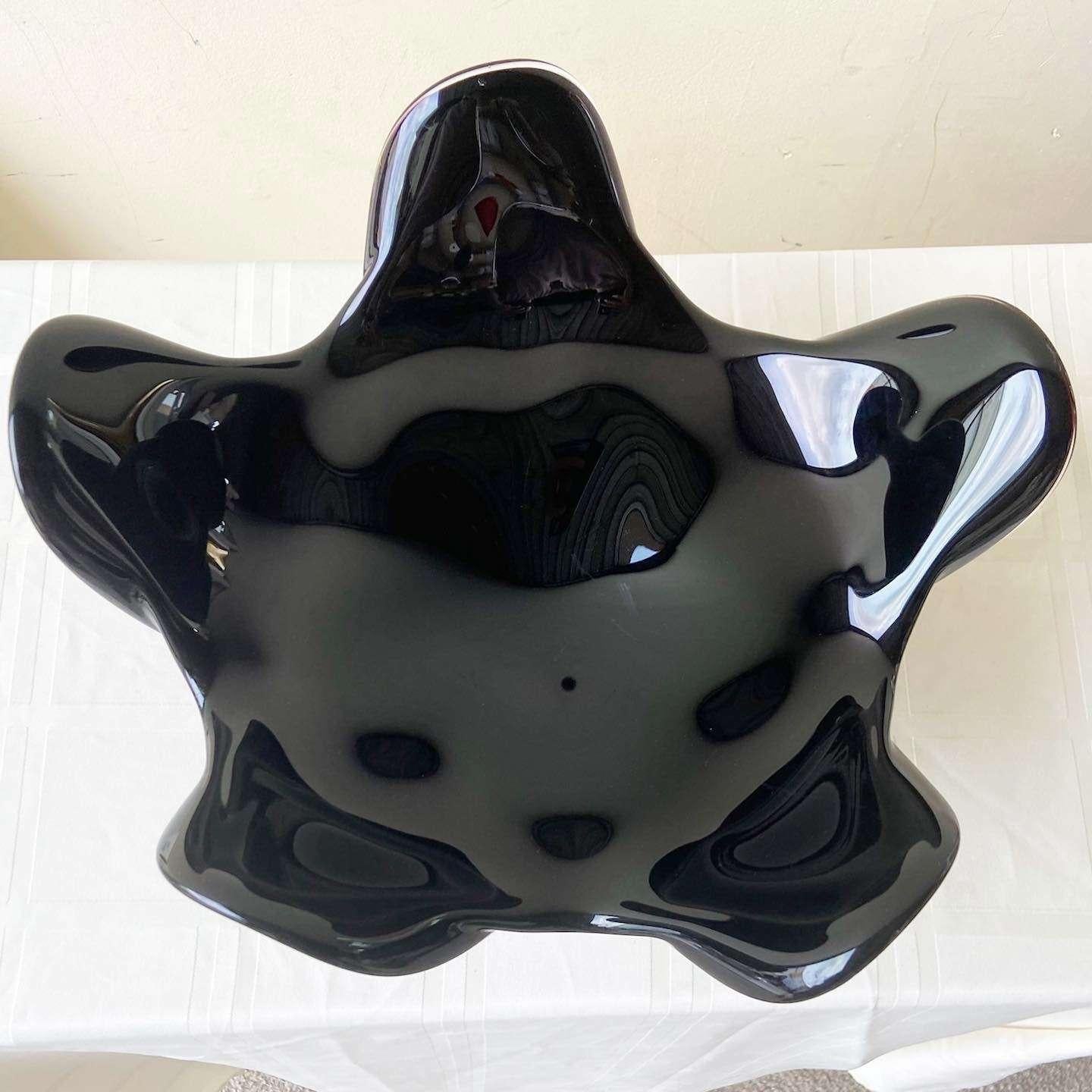 Murano Black Amethyst Glass Bowl by Seguso for Oggetti For Sale 1