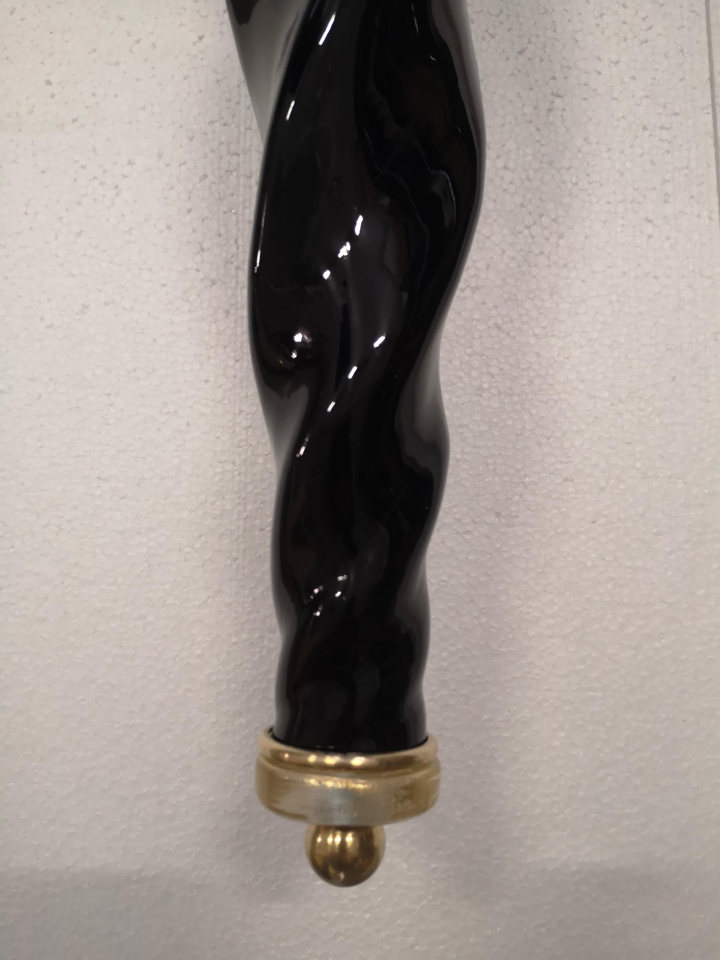 Murano Black and Cream Color Glass Wall Light, 1980 In Good Condition For Sale In Rome, IT