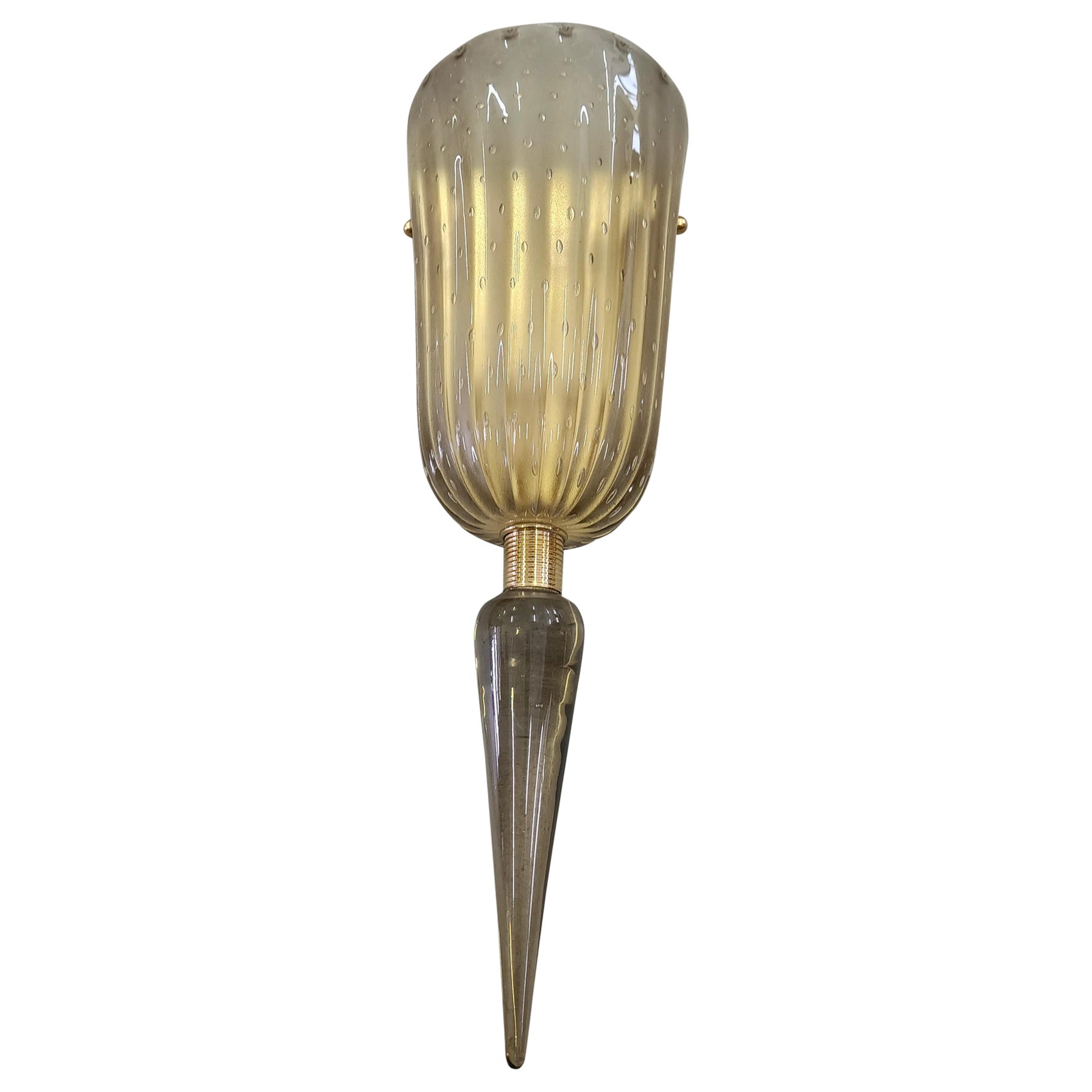 Appliques et éclairages muraux en verre de Murano de couleur noire et crème, 2000