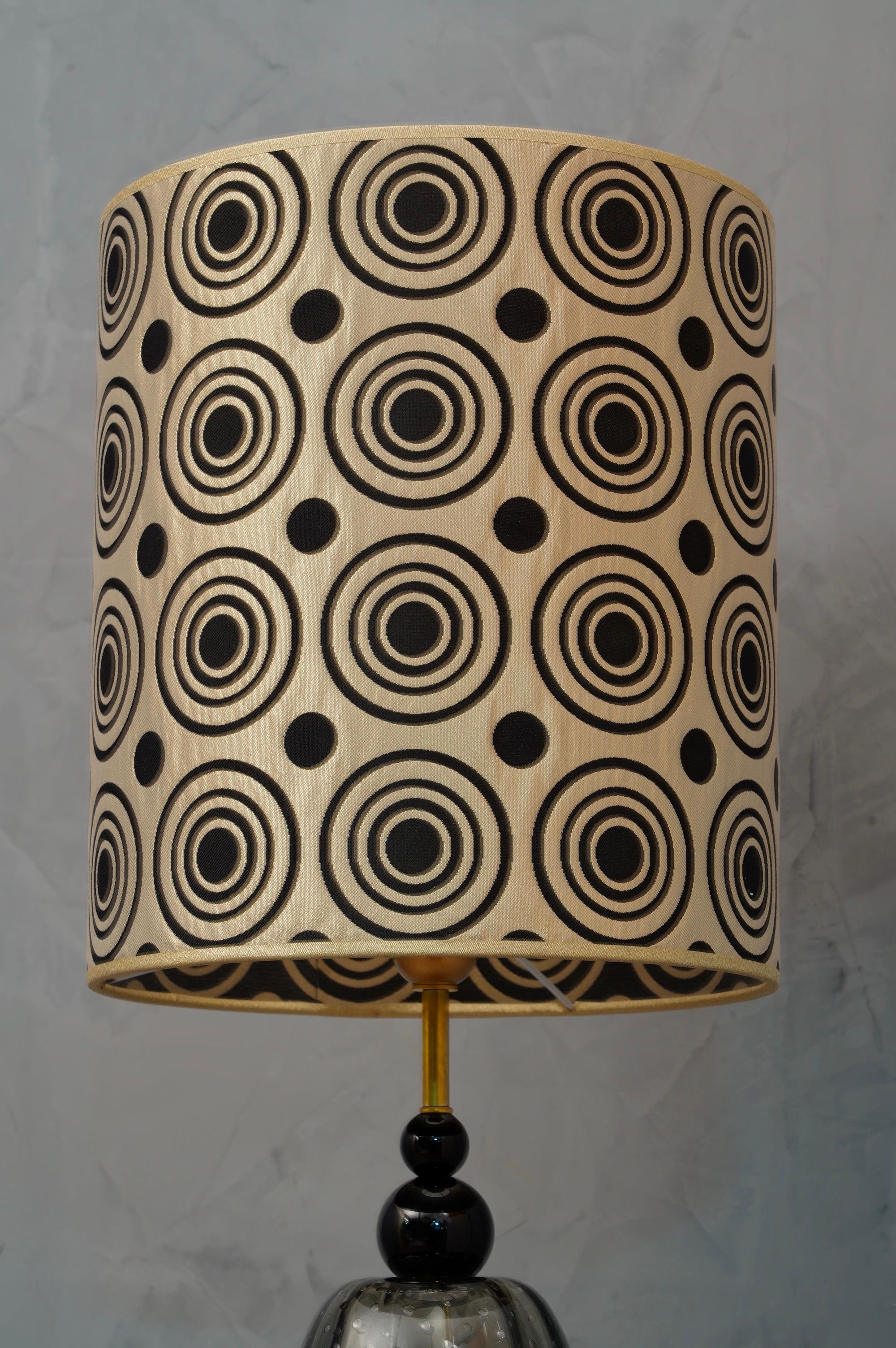 Lámparas de sobremesa de cristal soplado negro y ahumado de Murano, 1970 finales del siglo XX en venta