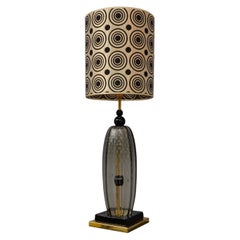 Murano Black and Smoky Color Blown Glass Midcentury Table Lamps, 1970