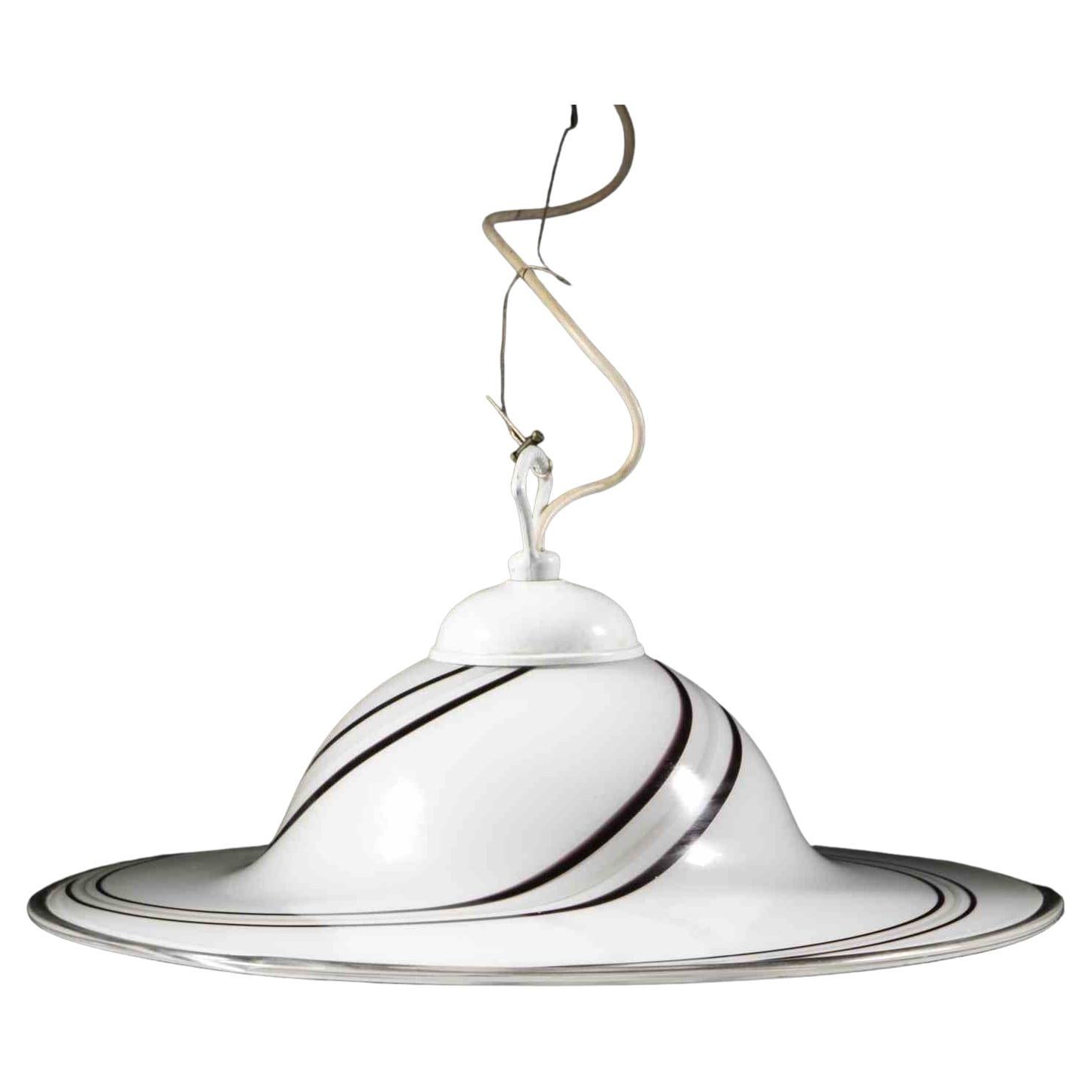 Lampada di Murano in bianco e nero, metà del XX secolo in vendita