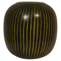 Murano Black and Yellow Art Glass Vase, 1950