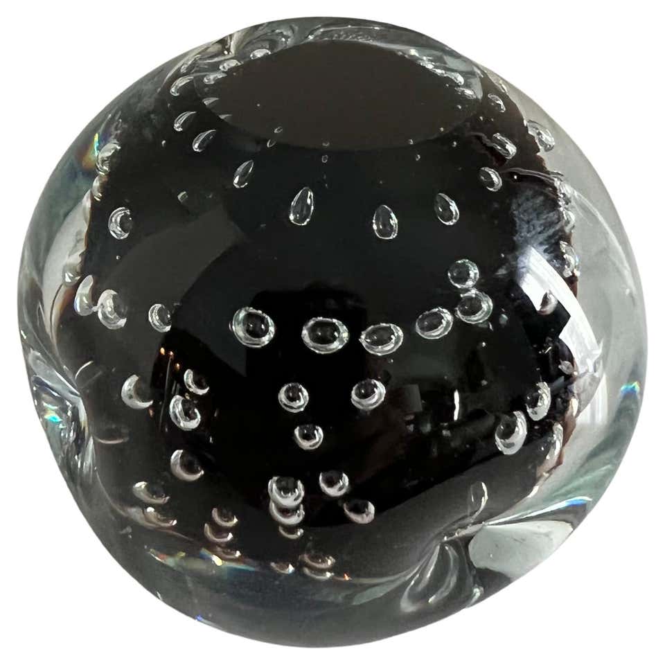 Vintage Glass Ball Paperweights with Controlled Bubble Inclusions For ...