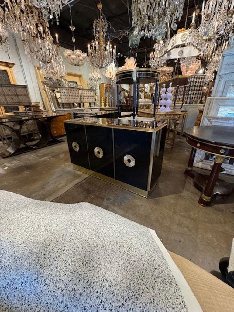 Buffet en verre noir de Murano Bon état - En vente à Dallas, TX