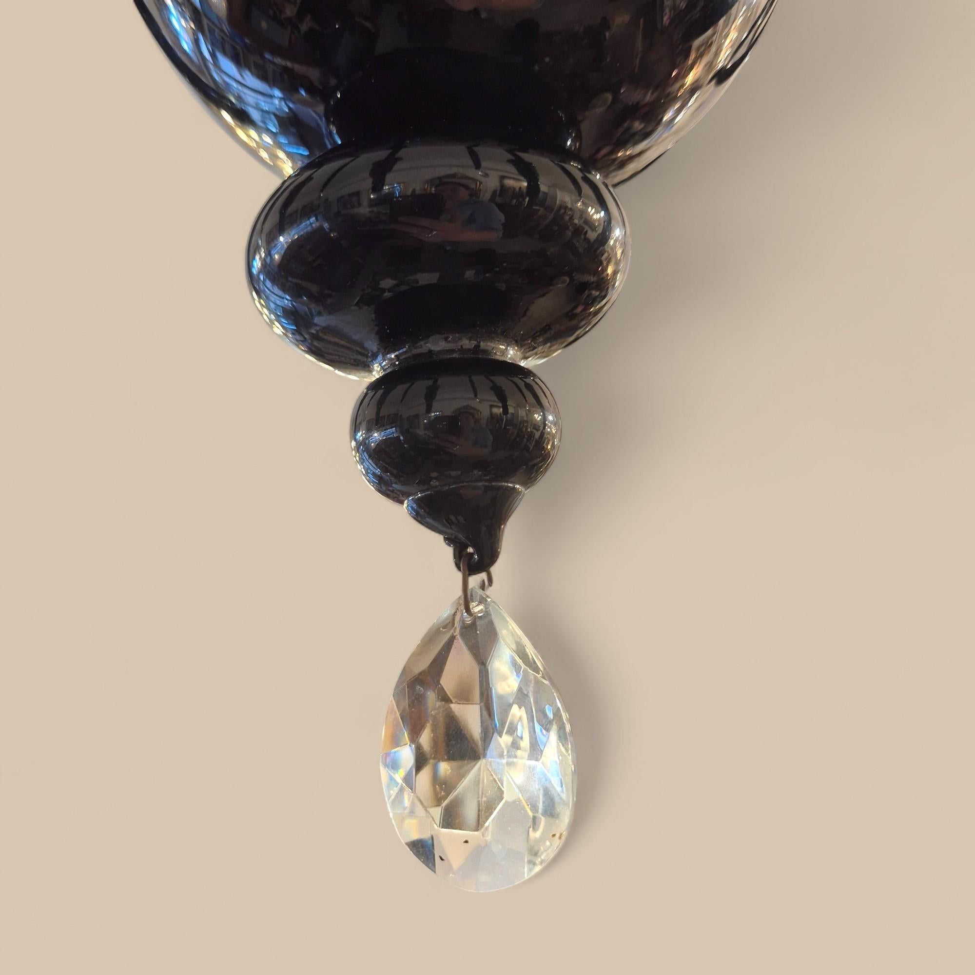 Lustre à 6 lumières en verre noir de Murano, par Gianni & Loris Signoretto pour Fendi en vente 8