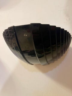 Murano black Glass wall lighting by Vetri 6 units , Italy, 1990s