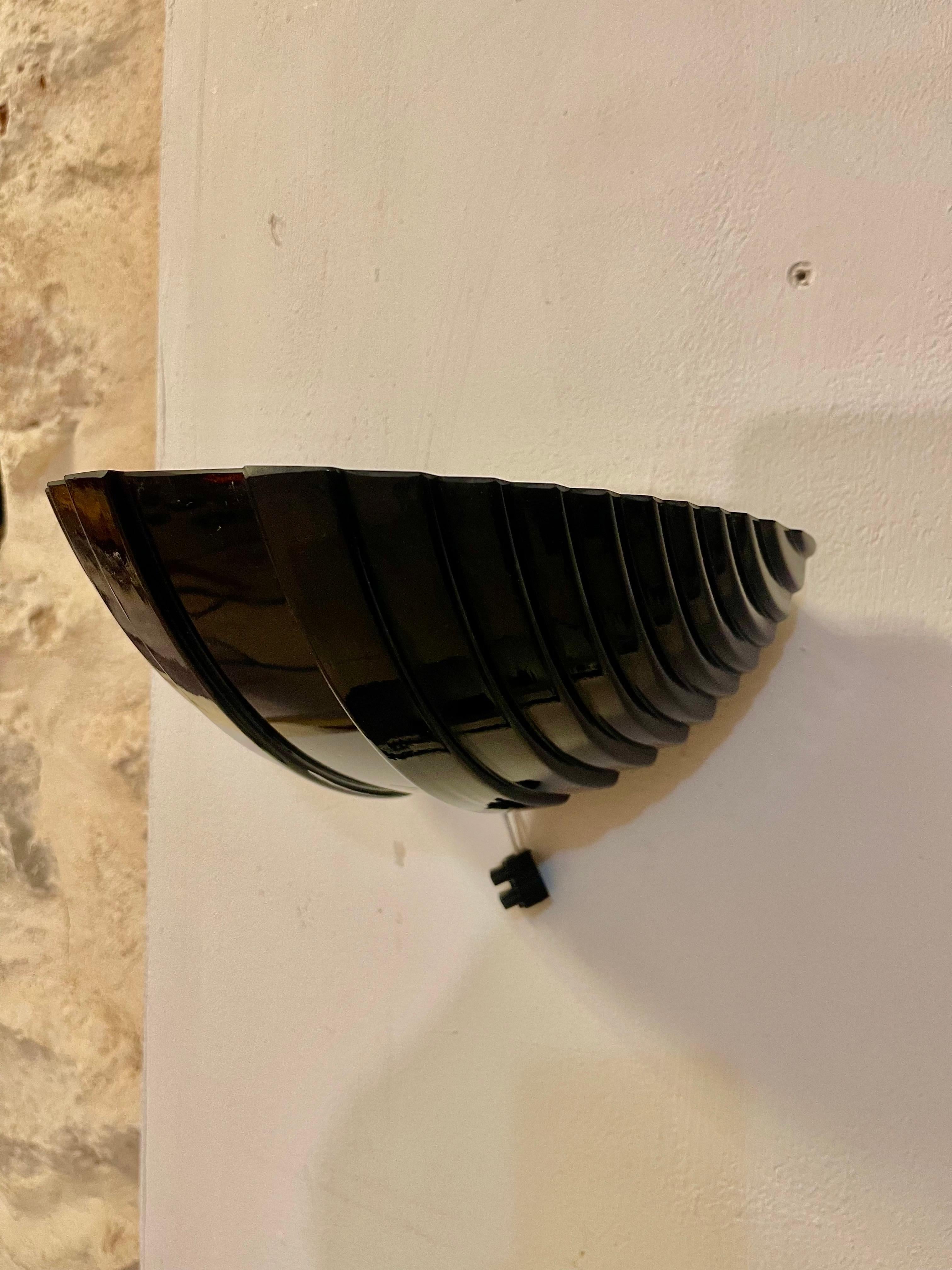 Aplique de cristal negro de Murano de la pareja Vetri, Italia, años 90 en Excelente estado para la venta en La xara, VC