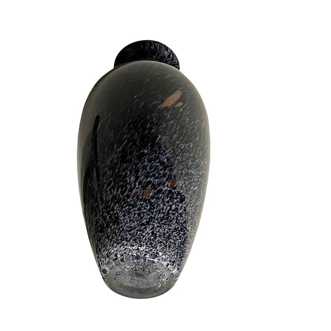 Murano Black Silver and Gold Art Glass Vase For Sale 2