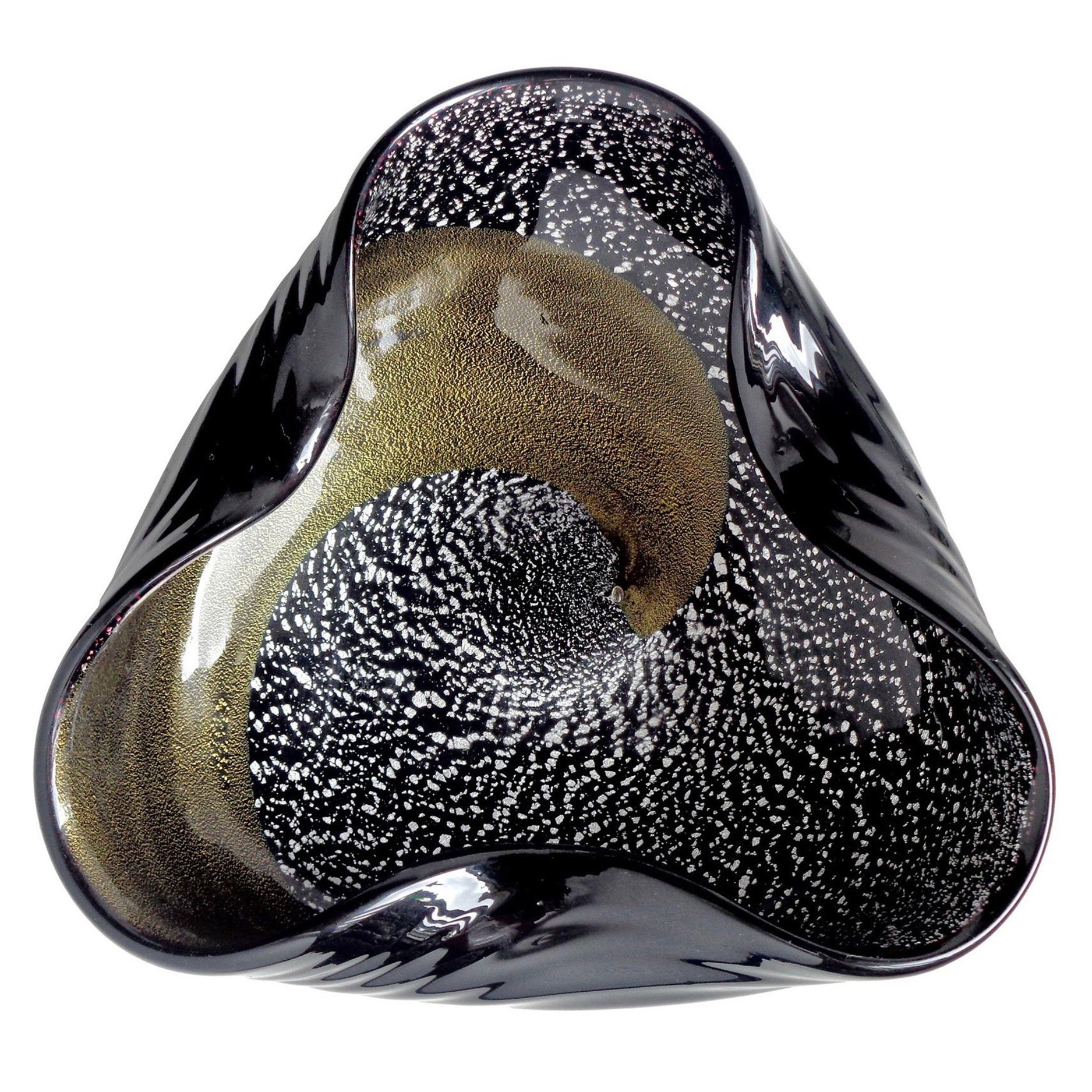 Black and Gold Murano Glass Bowl at 1stDibs black glass bowl, black