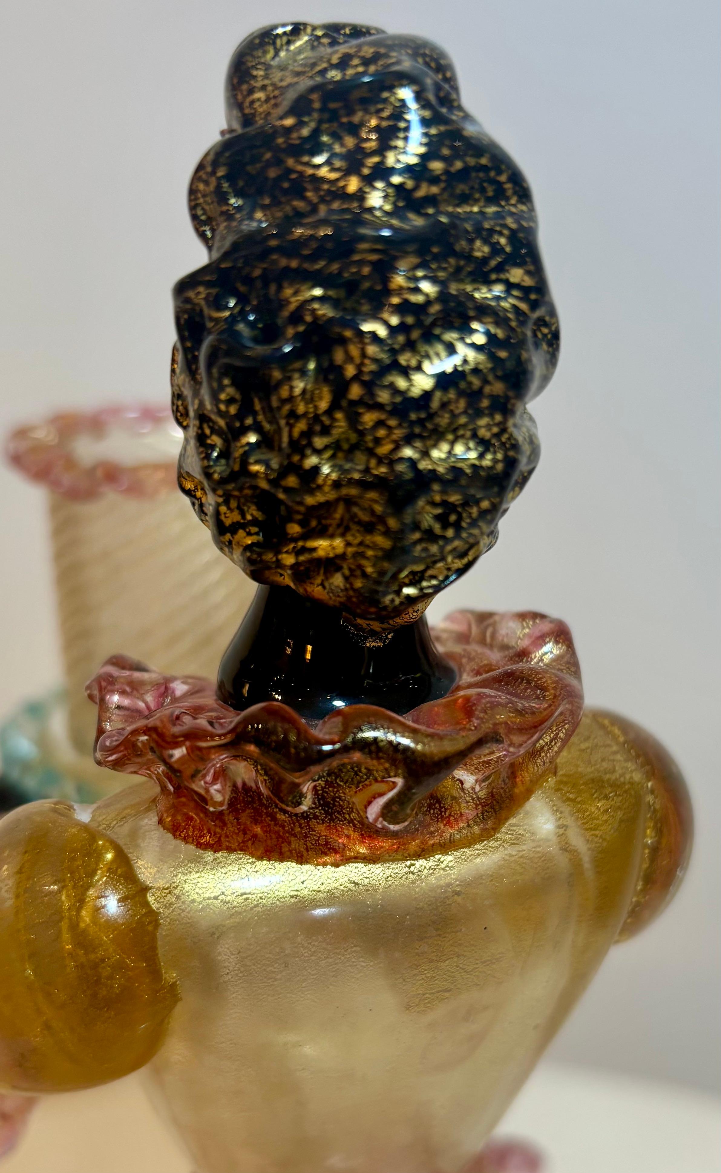 Murano Blackamoor Glass Candleholder, Attributed to Barovier & Toso For Sale 7