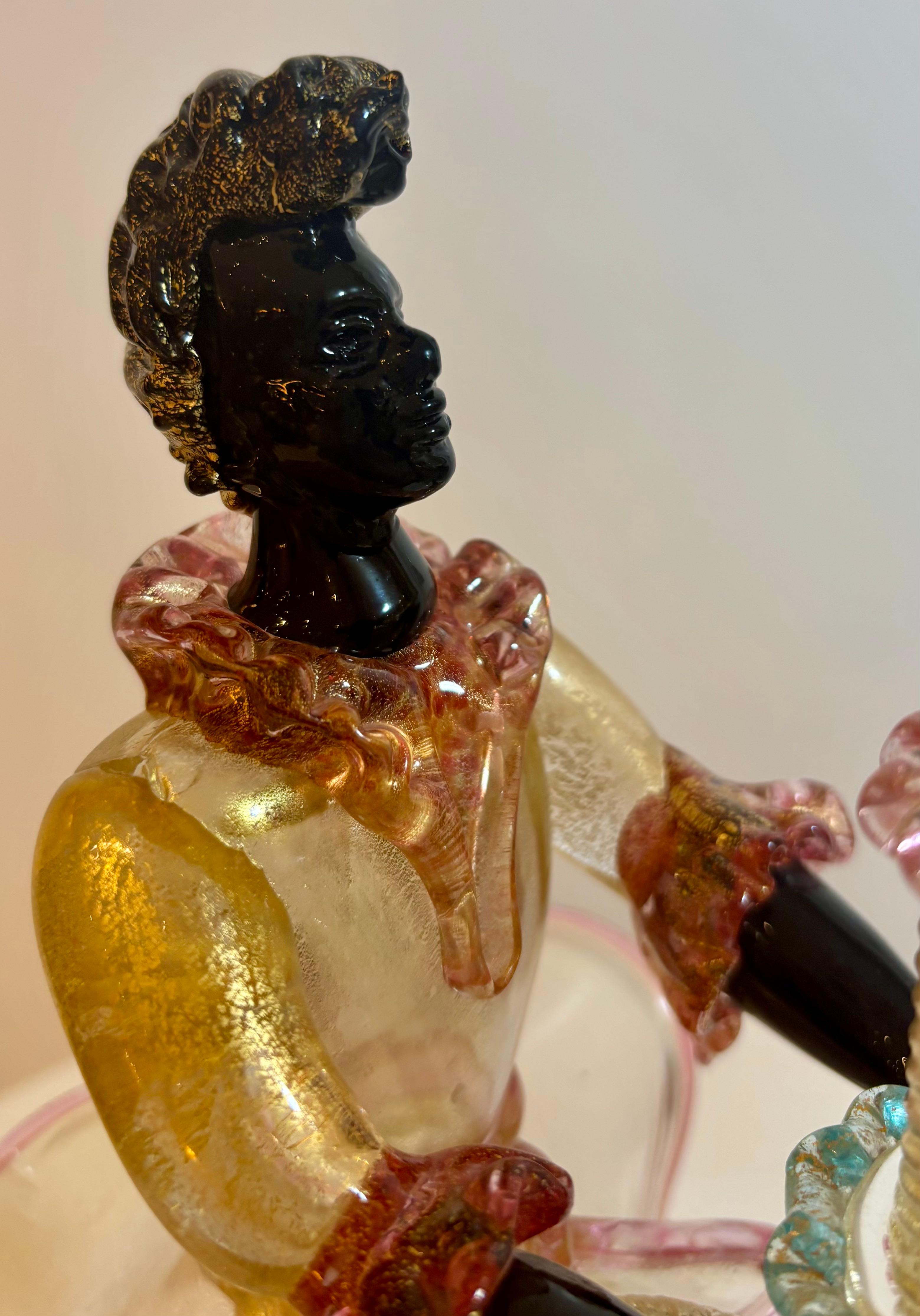 Murano Blackamoor Glass Candleholder, Attributed to Barovier & Toso For Sale 10