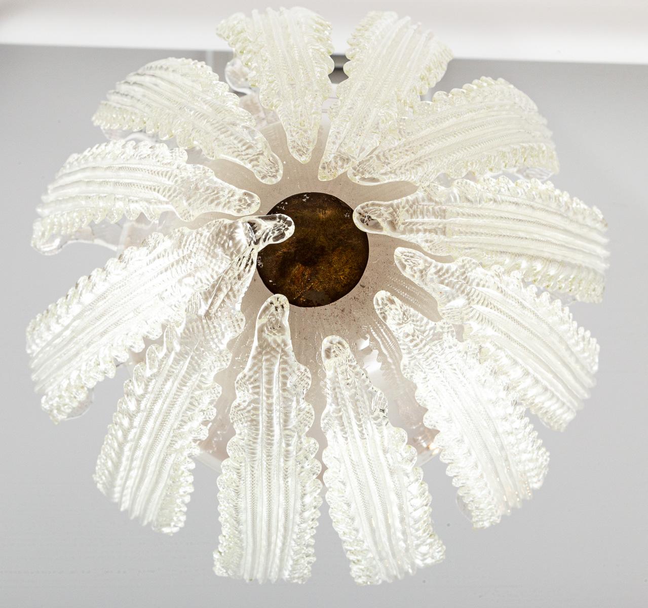 Farol de Murano Soplado con Hojas en Cascada, años 40 en venta 3