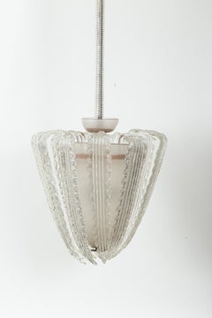 Lanterne à feuilles en cascade soufflée à Murano, années 1940