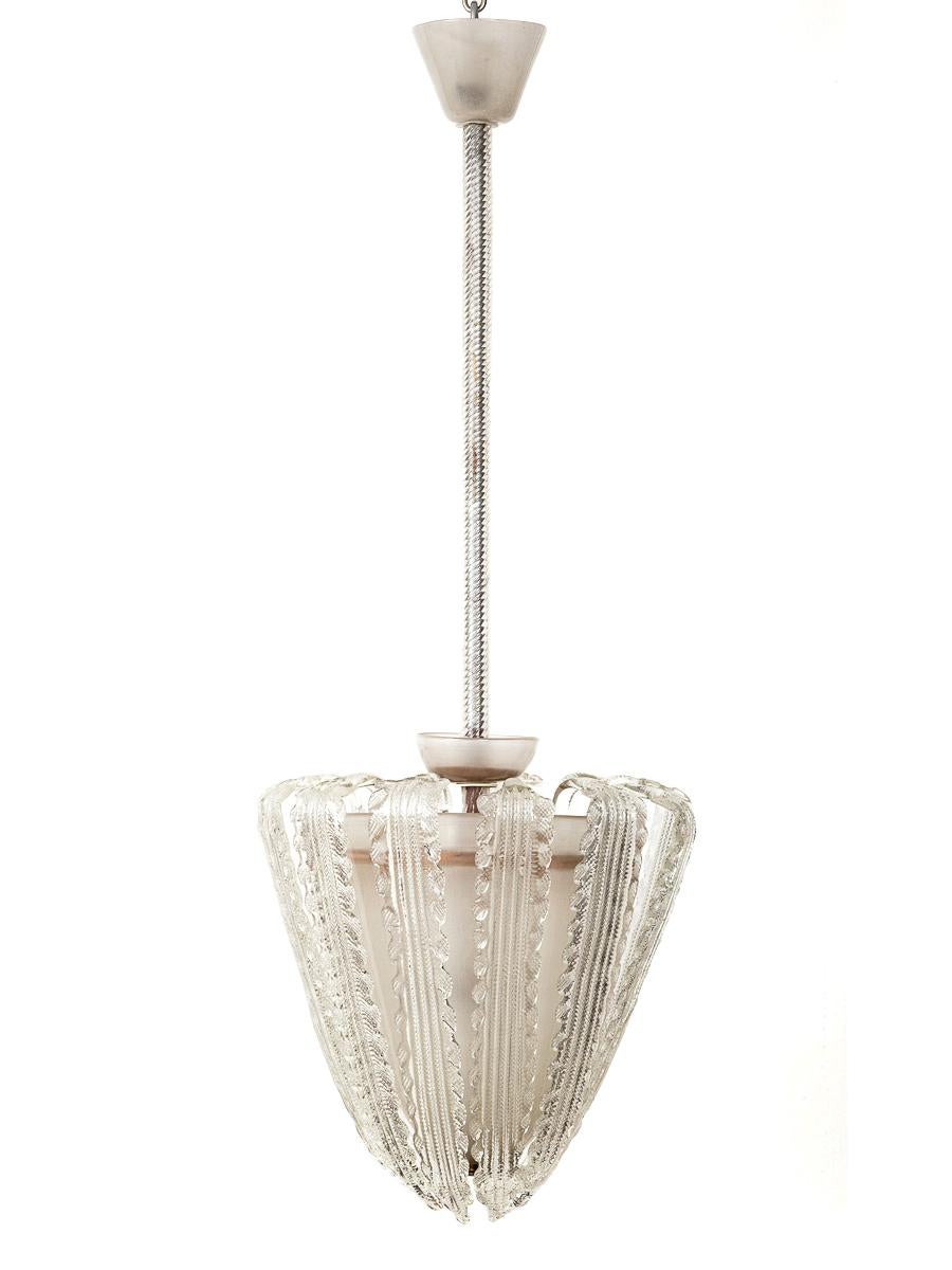 Farol de Murano Soplado con Hojas en Cascada, años 40 Art Decó en venta