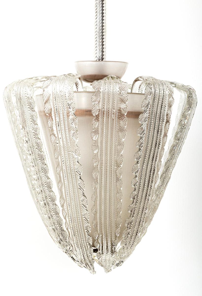 Farol de Murano Soplado con Hojas en Cascada, años 40 Italiano en venta