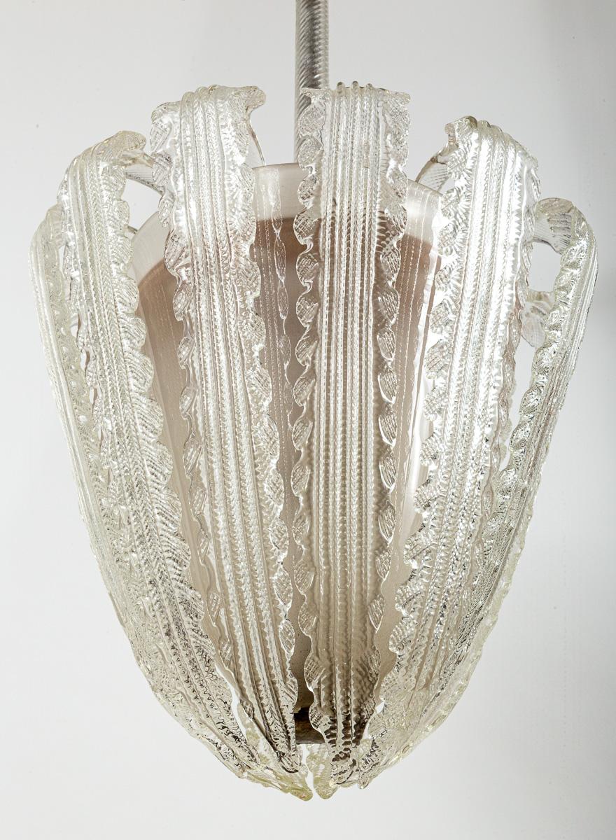 Farol de Murano Soplado con Hojas en Cascada, años 40 en venta 1