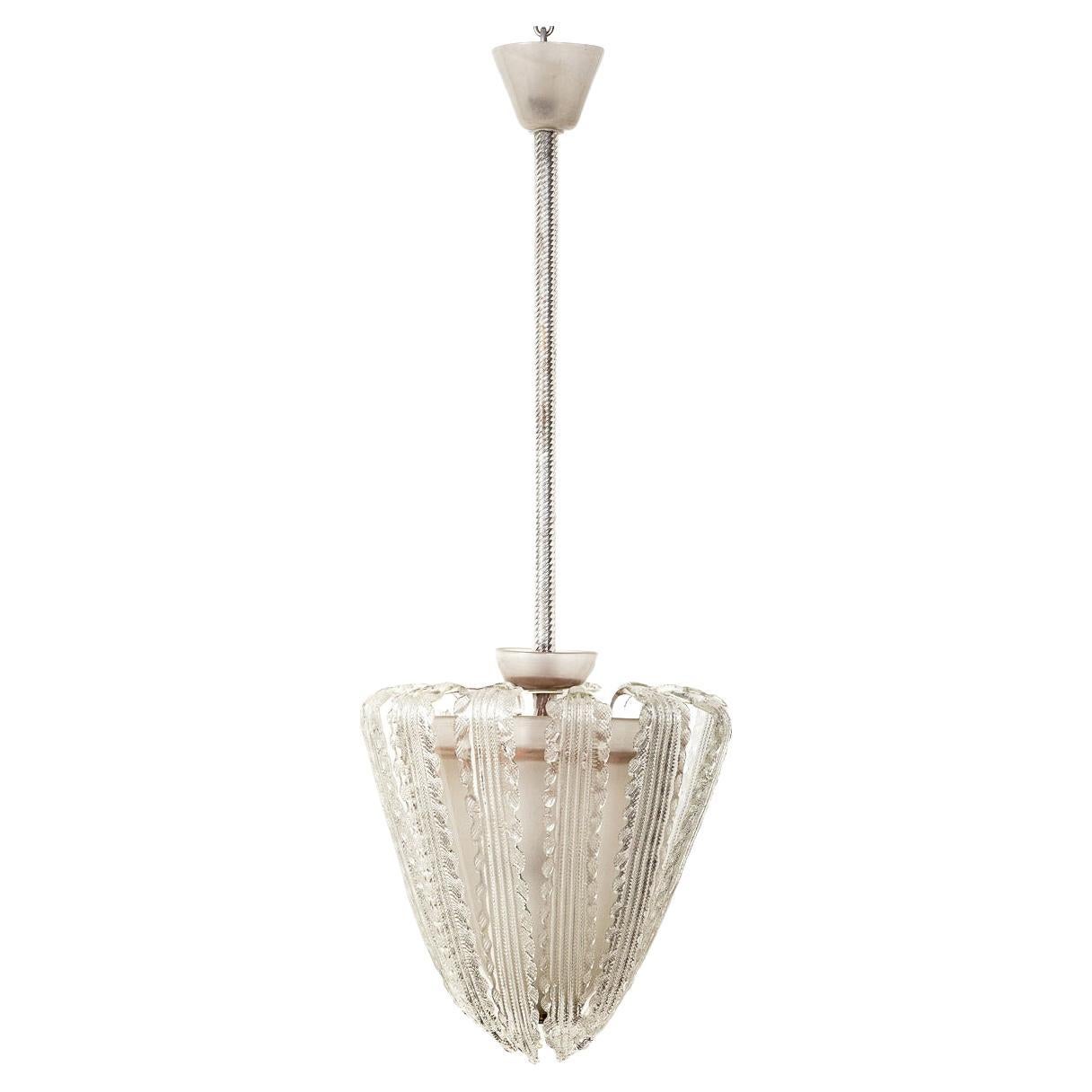Farol de Murano Soplado con Hojas en Cascada, años 40 en venta