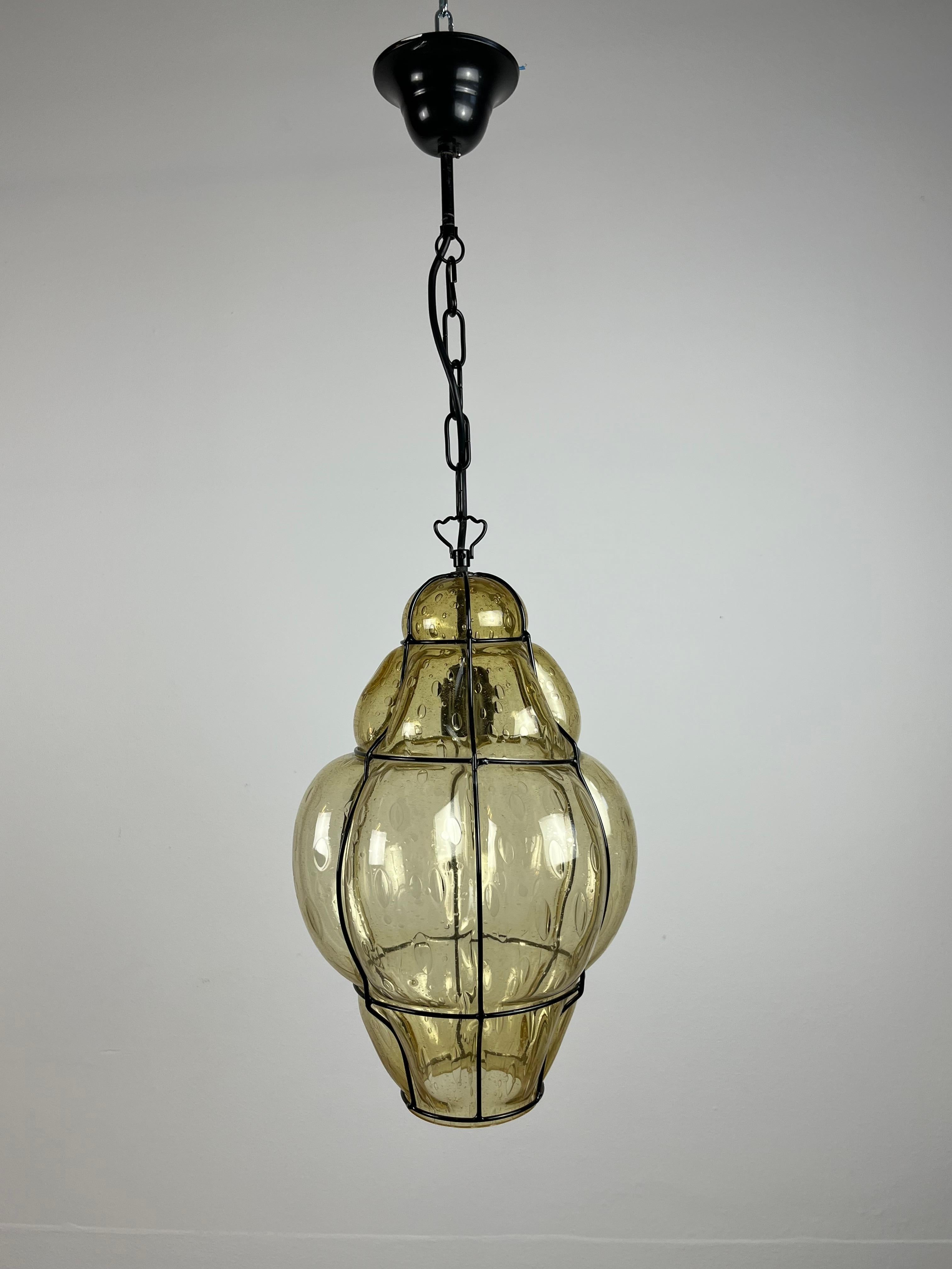 Other Murano Blown Glass And Iron Chandelier 1990s For Sale