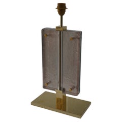 Murano Blown Glass Aquamarine and Pink Color Art Deco Table Lamp, 2020