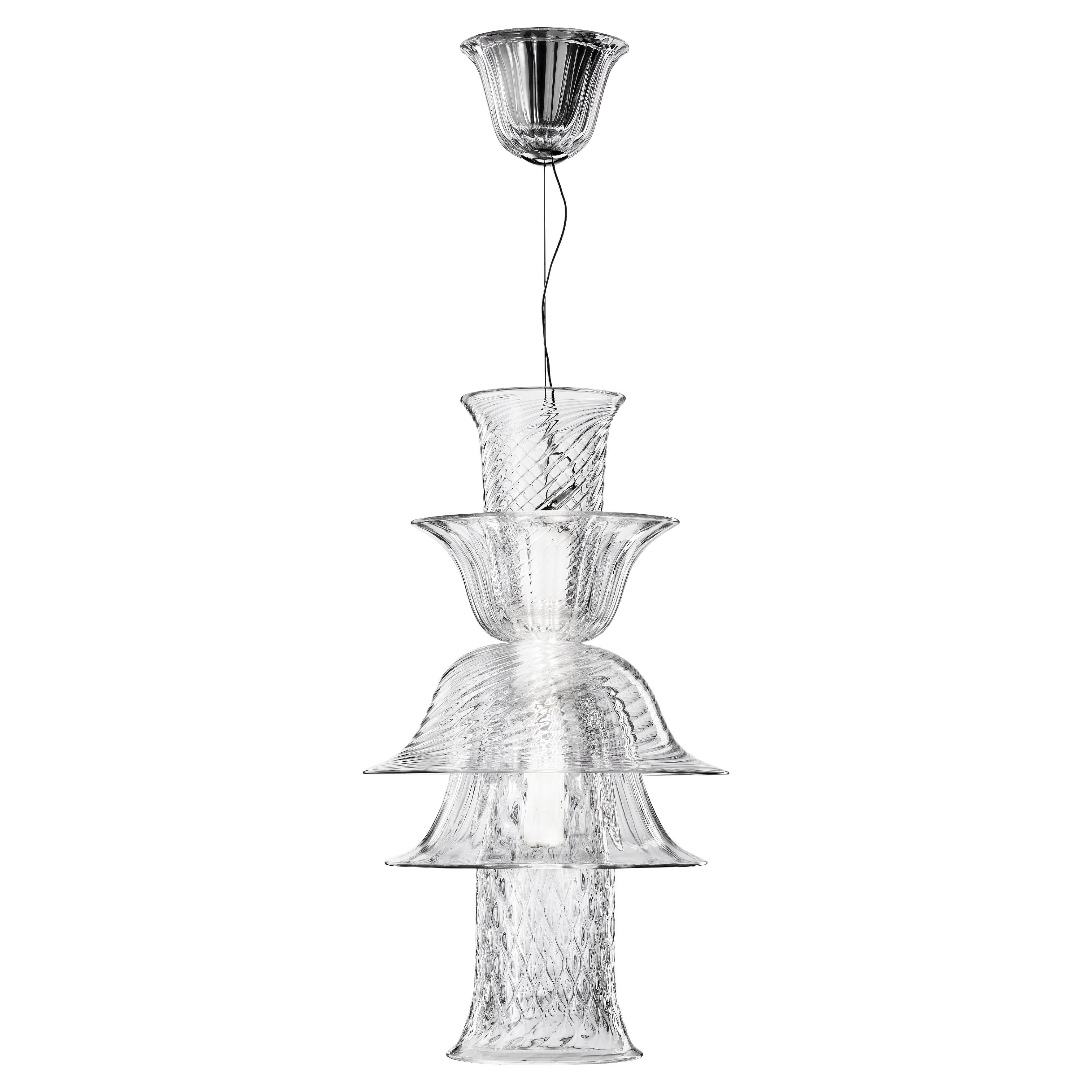 Murano Glas Hängeleuchte, Transparent