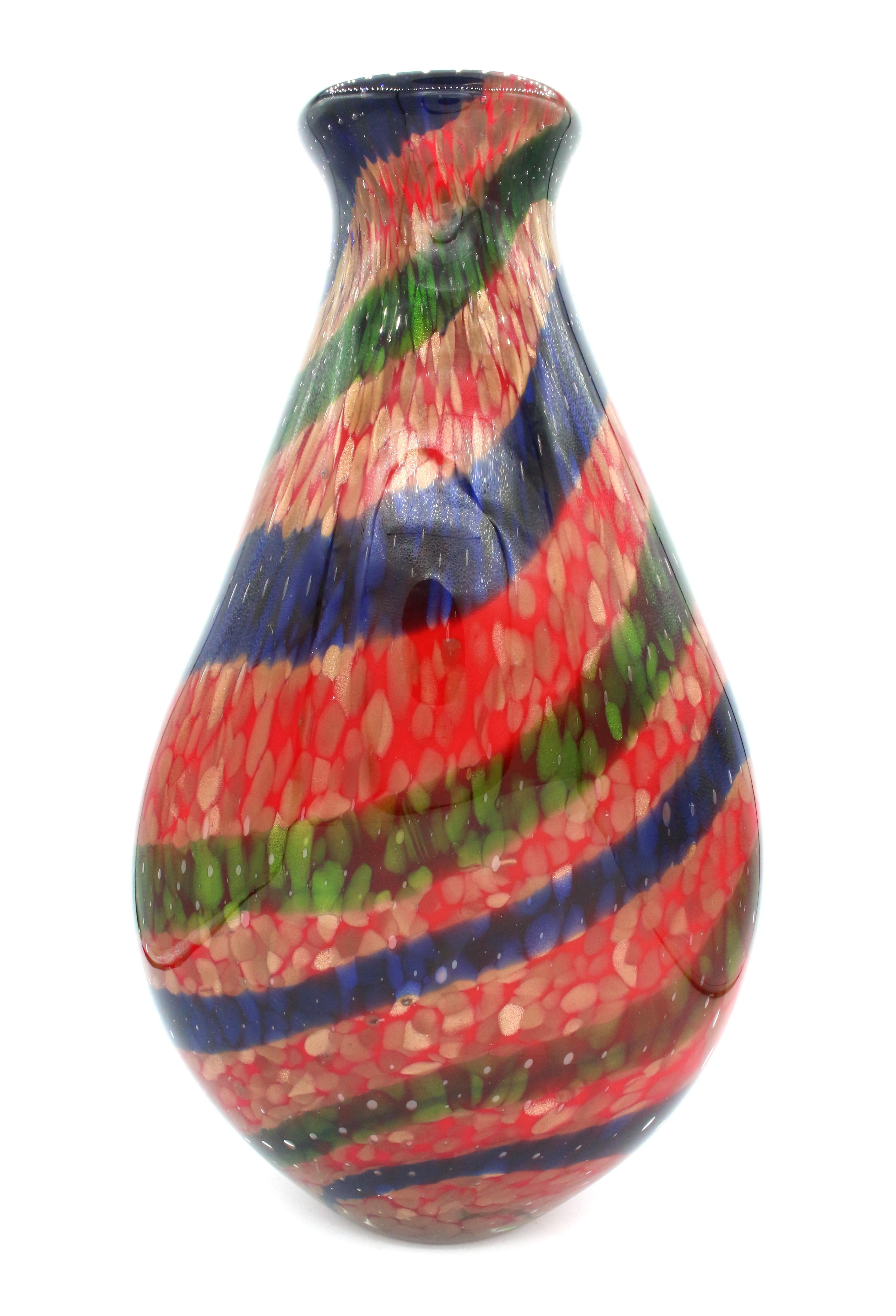 Murano Blown Glass, Cased Glass Vase of Large Flask Form, c.1960s, Italian In Good Condition For Sale In Chapel Hill, NC