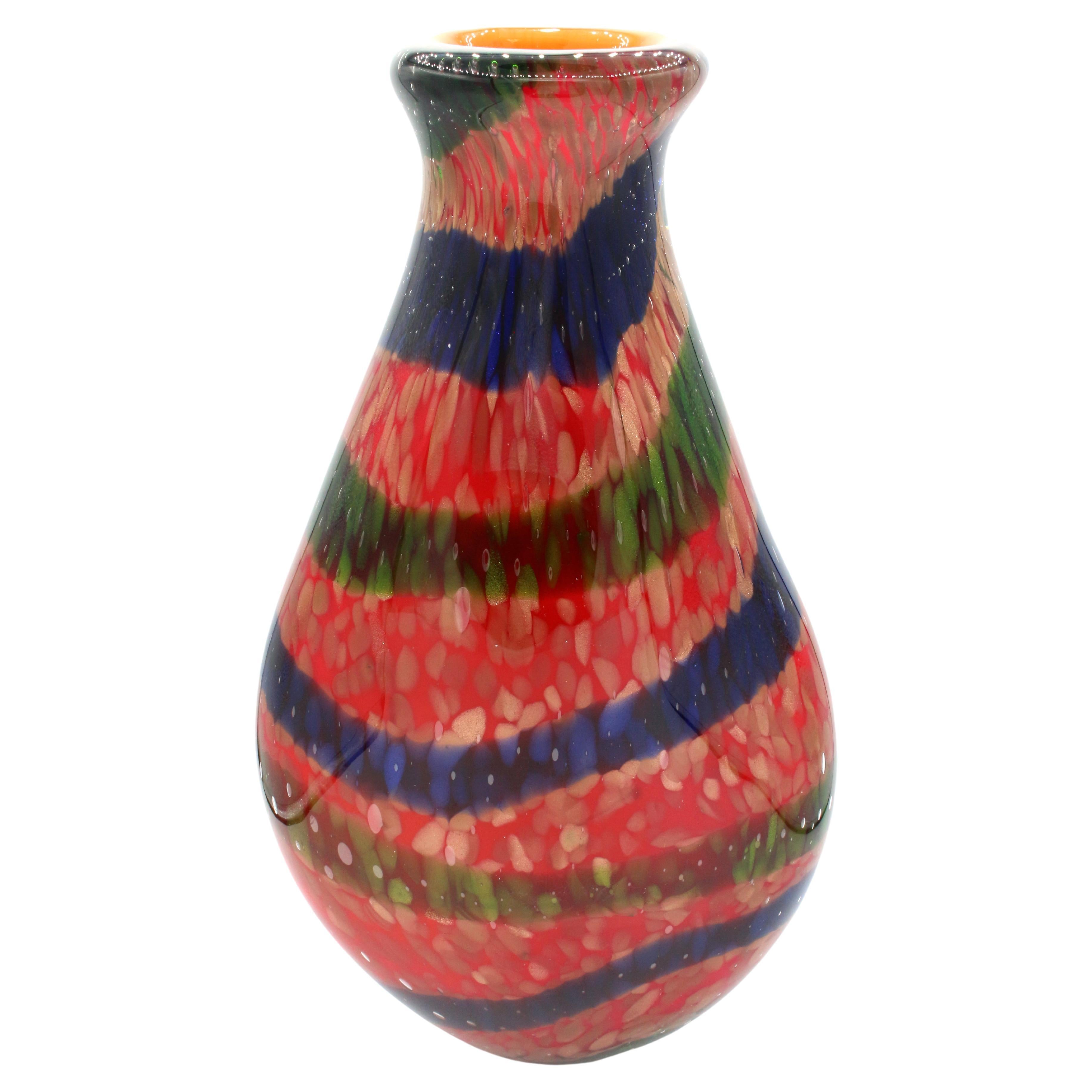 Murano Blown Glass, Cased Glass Vase of Large Flask Form, c.1960s, Italian For Sale