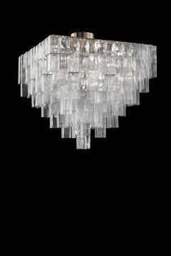 Murano Glass Ceiling Lamp, Transparent, Empire