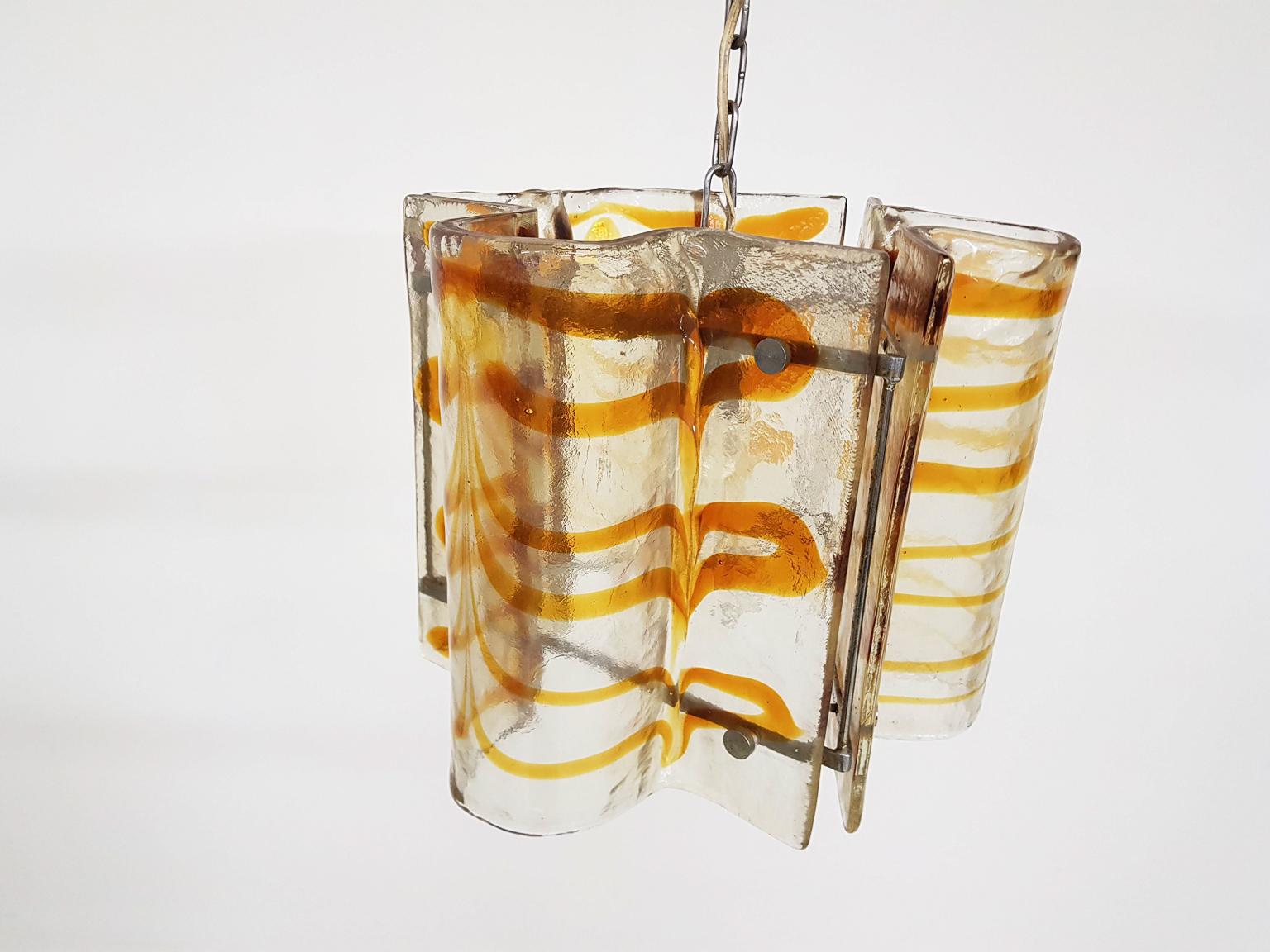 Mid-Century Modern Murano Blown Glass Chandelier, Italy, 1960s For Sale