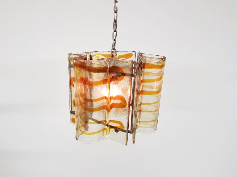 Murano Blown Glass Chandelier Atributed to Carlo Nason for Mazegga, Italy, 1960s In Good Condition For Sale In Amsterdam, NL