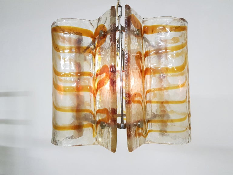Murano Blown Glass Chandelier Atributed to Carlo Nason for Mazegga, Italy, 1960s For Sale 2