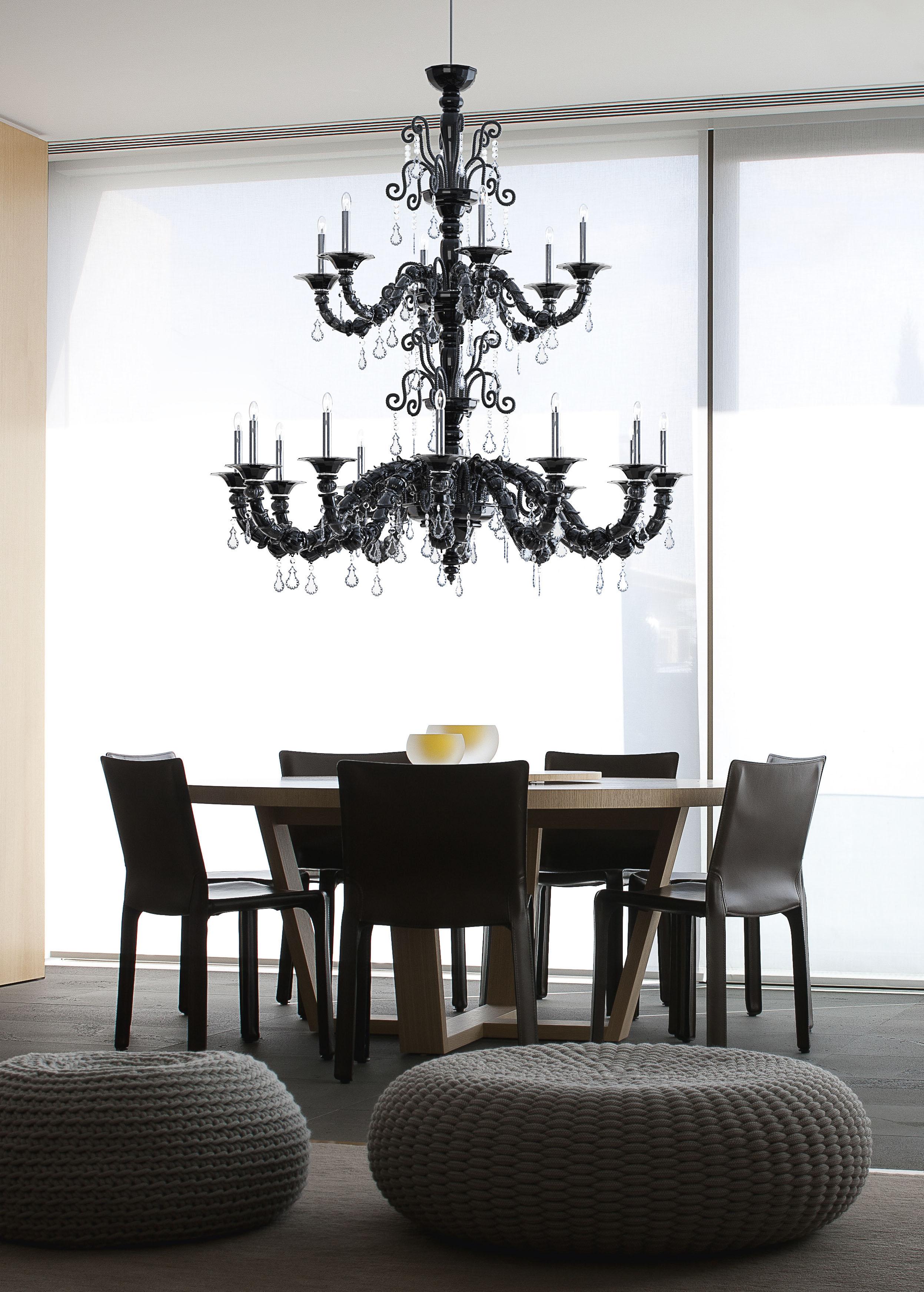 Kronleuchter aus mundgeblasenem Murano-Glas, schwarzer venezianischer Kristall, von Barovier&Toso im Zustand „Neu“ im Angebot in Venice, IT