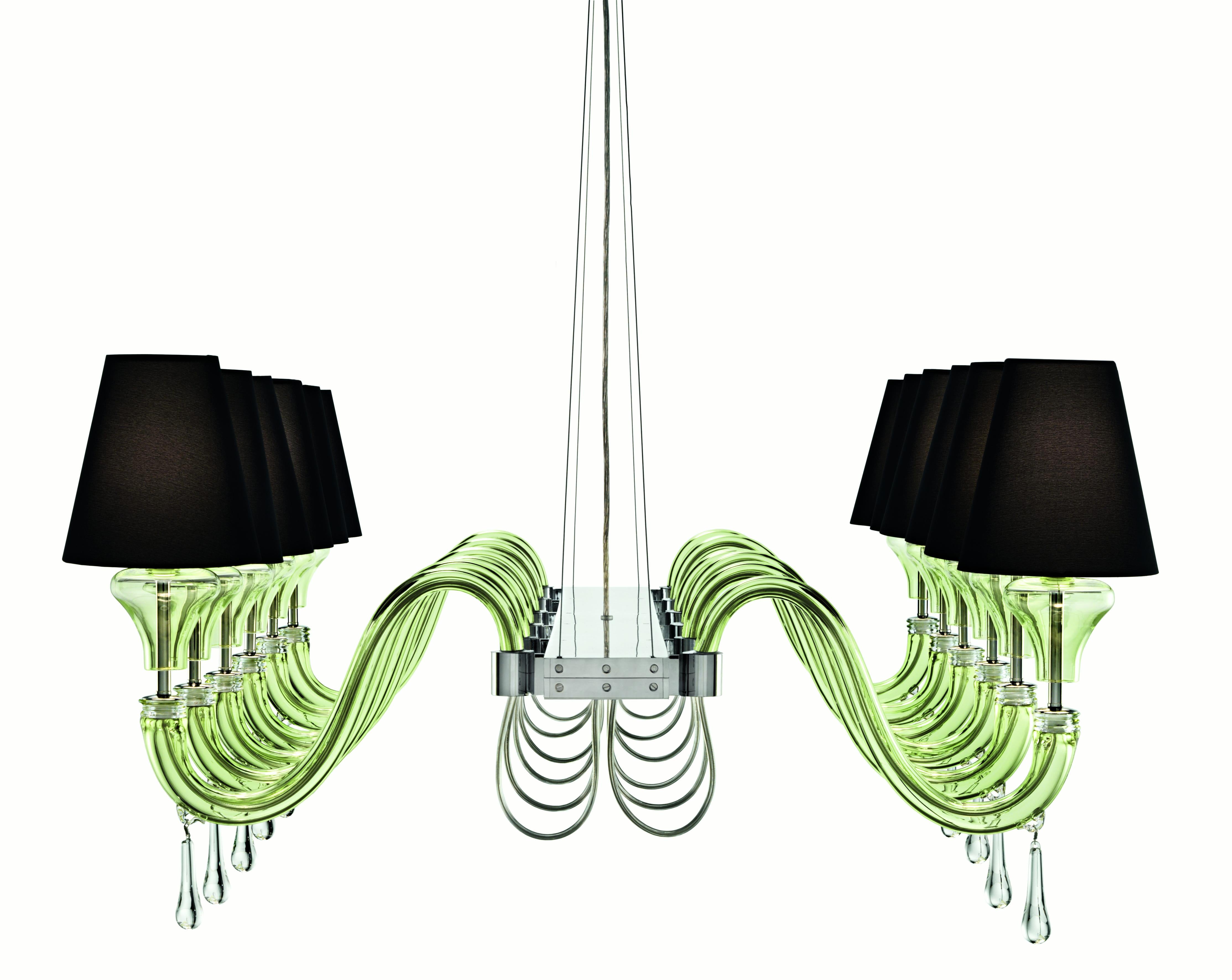 Murano blown Glass Chandelier, Domo Maryland, Periwinkle Venetian Crystal In New Condition For Sale In Venice, IT