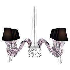 Murano blown Glass Chandelier, Domo Maryland, Periwinkle Venetian Crystal