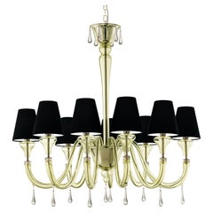 Murano blown Glass Chandelier, Green Venetian Crystal