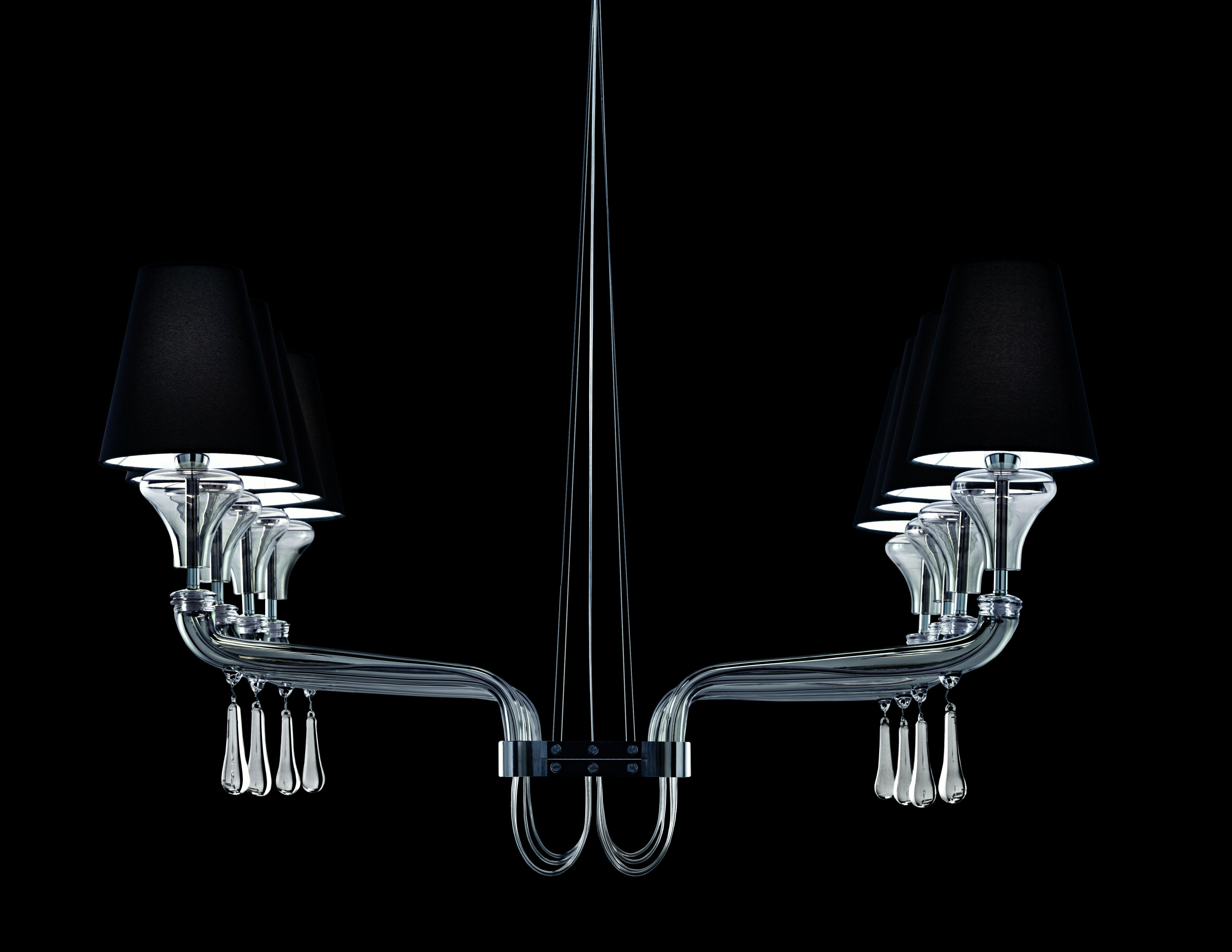 Lampadario in vetro di Murano, cristallo veneziano grigio, Domo Nevada In condizioni Nuovo in vendita a Venice, IT
