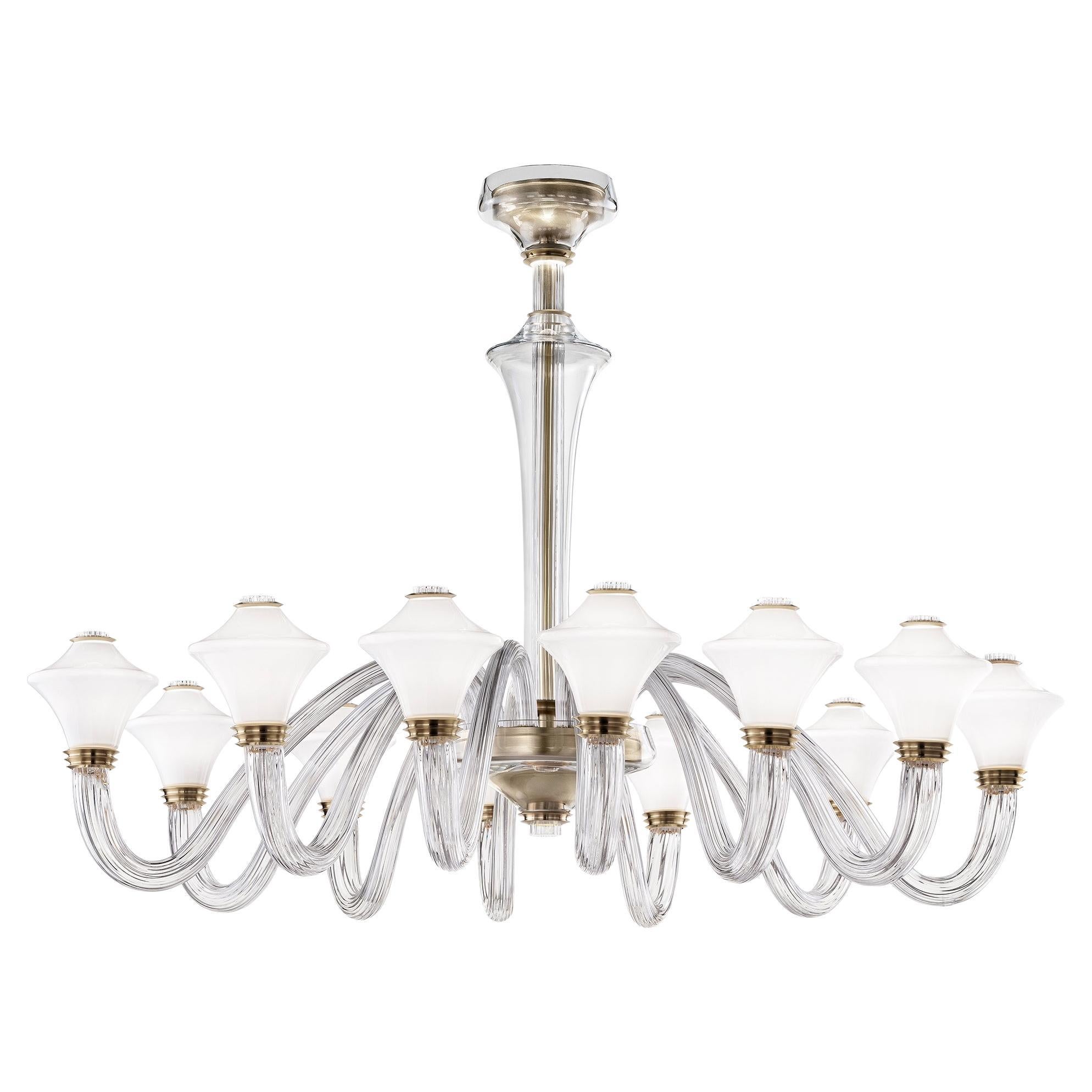Murano blown Glass Chandelier, Metropolis, Venetian Crystal