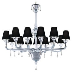 Murano Glass Chandelier, Indigo Venetian Crystal, Nevada