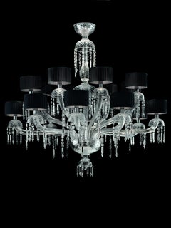 Murano Glass Chandelier, Transparent crystal, Première Dame