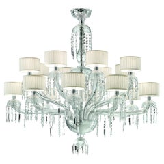 Lampadario in vetro di Murano, cristallo trasparente, Première Dame